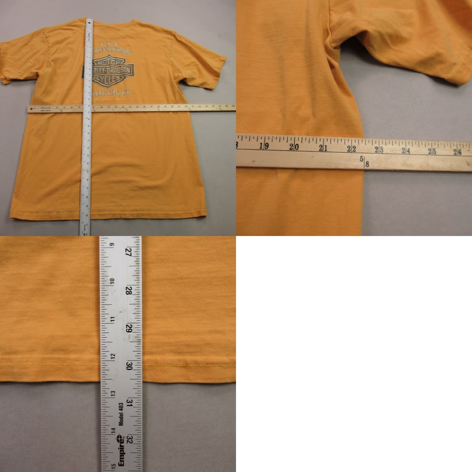 Harley Davidson Harley-Davidson Shirt XL Mens Short Sleeve Crew Neck Yellow Ellington CT Size US XL / EU 56 / 4 - 8 Thumbnail