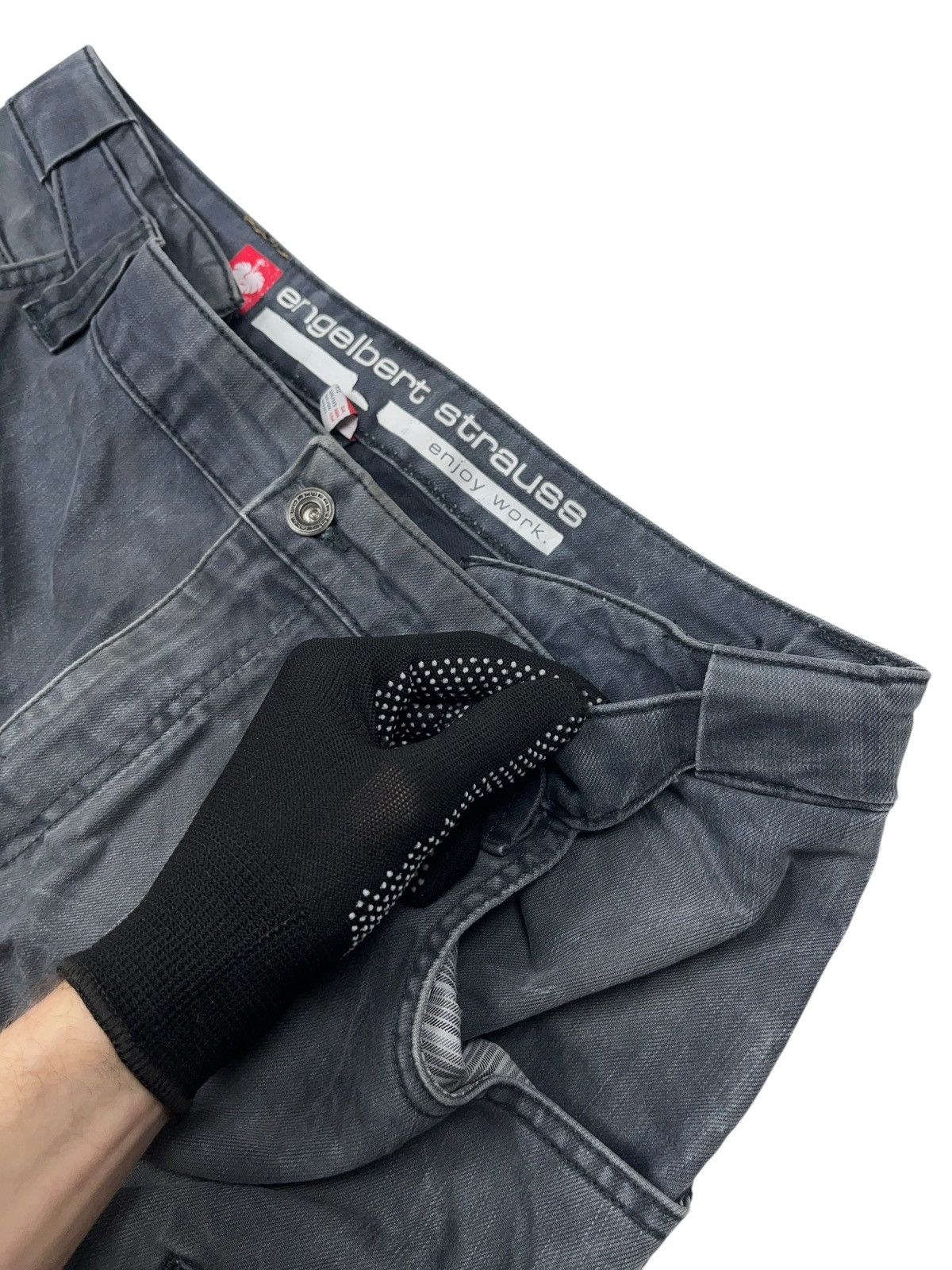Stewart & Strauss × Vintage Vintage Engelbert Strauss Grey Washed Jeans Multi Pocket Size US 38 / EU 54 - 10 Thumbnail