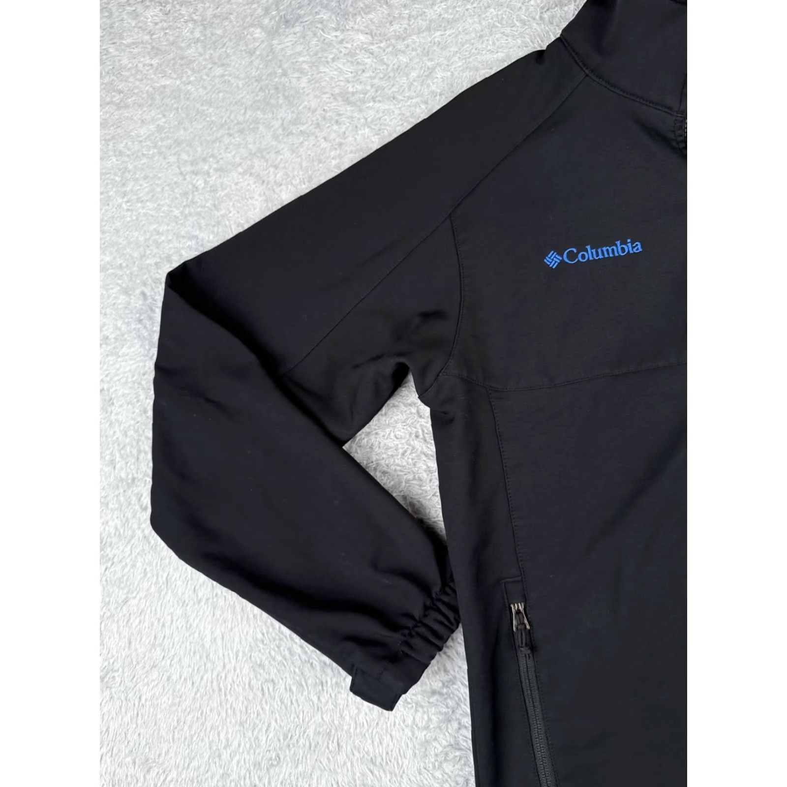 Vintage Columbia Jacket Womens Medium Black Full Zip Softshell Mock Neck Polyester Size M / US 6-8 / IT 42-44 - 3 Thumbnail
