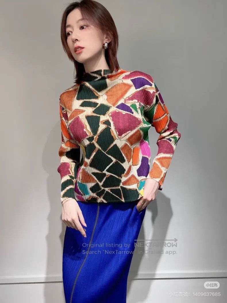 Issey Miyake Issey Miyake Colorful Tile Geometric Block Pleated Turtlen Size L / US 10 / IT 46 - 6 Thumbnail
