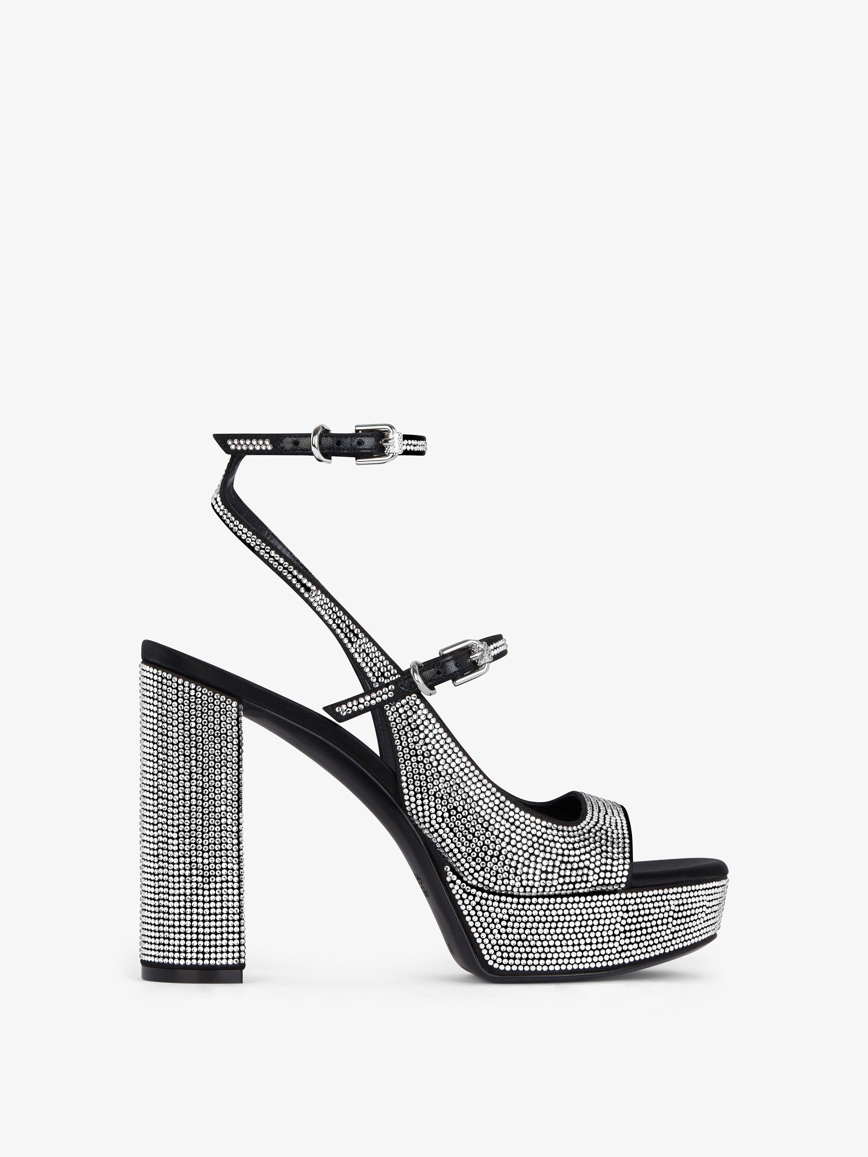 image of Givenchy O1Srvl11E0424 Platform Sandals In Silver, Women's (Size 12)