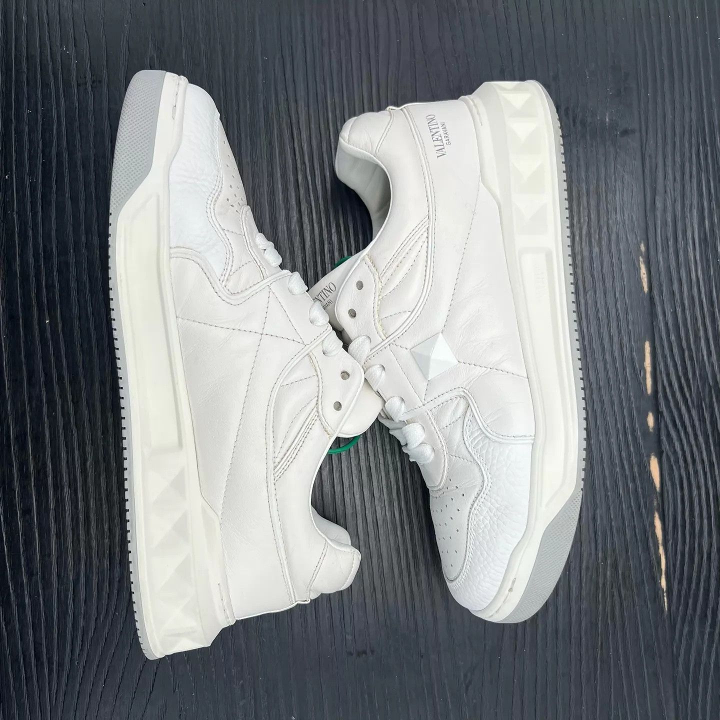 Valentino Valentino One Stud White & Gray 41 Size US 8 / EU 41 - 2 Thumbnail