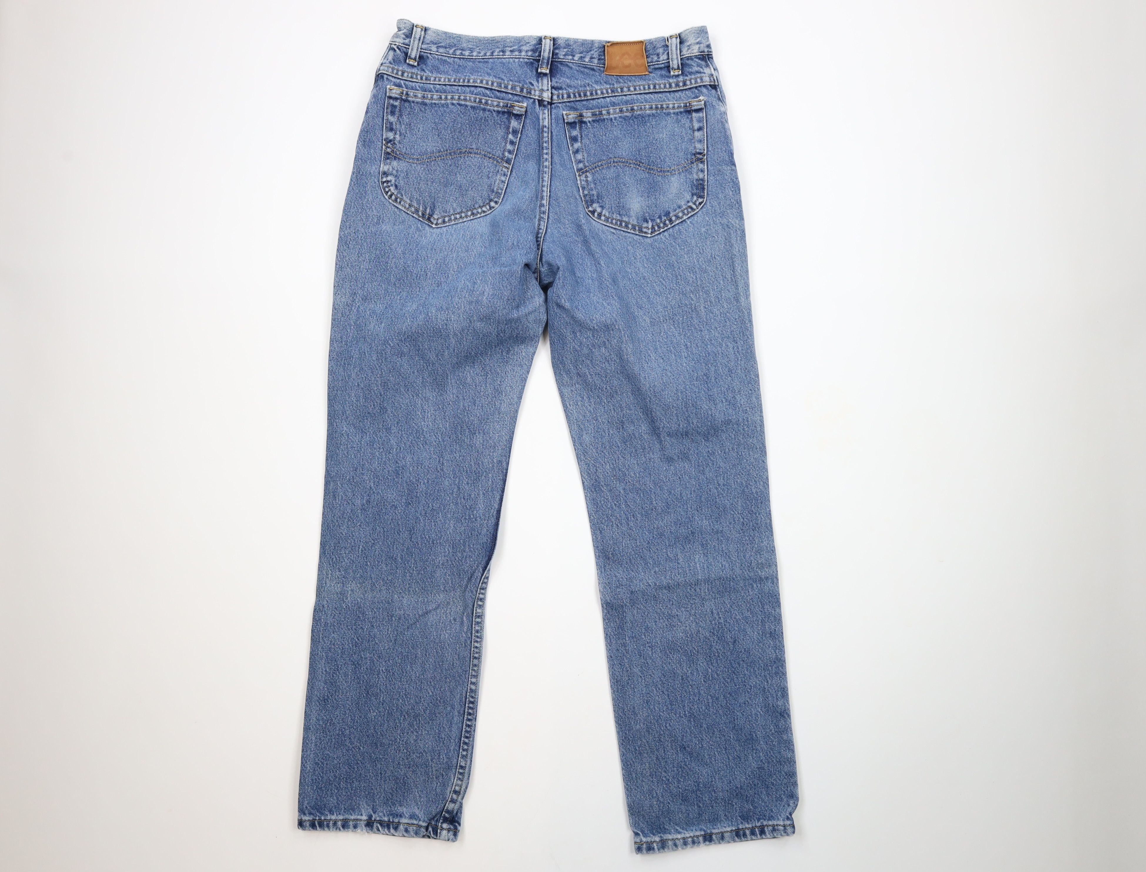 Lee × Vintage Vintage 90s Lee Jeans Straight Leg Denim Jeans Blue Cotton Size US 33 - 9 Thumbnail