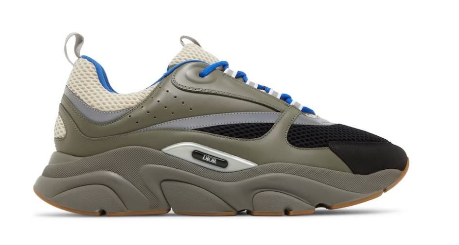 image of Dior O1Hnd1O0124 Sneaker Cream And Black Technical Mesh And Olive in Cream/Black, Women's