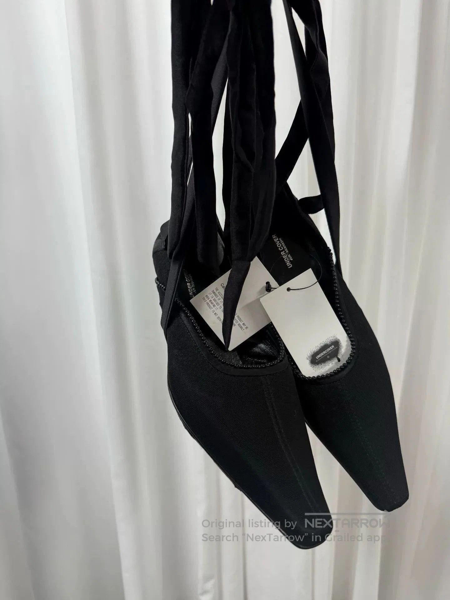 Comme des Garcons Homme Plus black pointed toe tie. Size US 8 / IT 38 - 3 Thumbnail