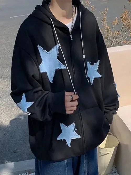 Other Zip-Up Blue Star Patch Oversized Hoodie Size US XL / EU 56 / 4 - 2 Thumbnail