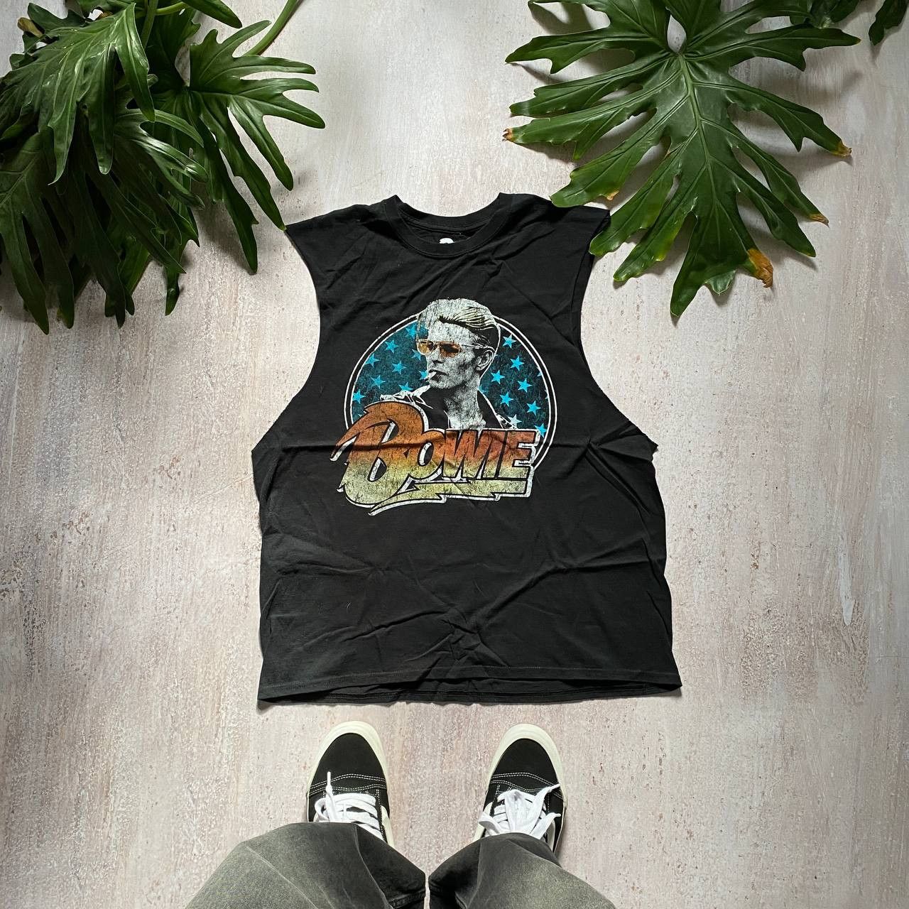 Band Tees VINTAGE Y2K BOWIE AMAZING FADED RARE T SHIRT SLEEVELESS 44 Size US M / EU 48-50 / 2 - 1 Thumbnail
