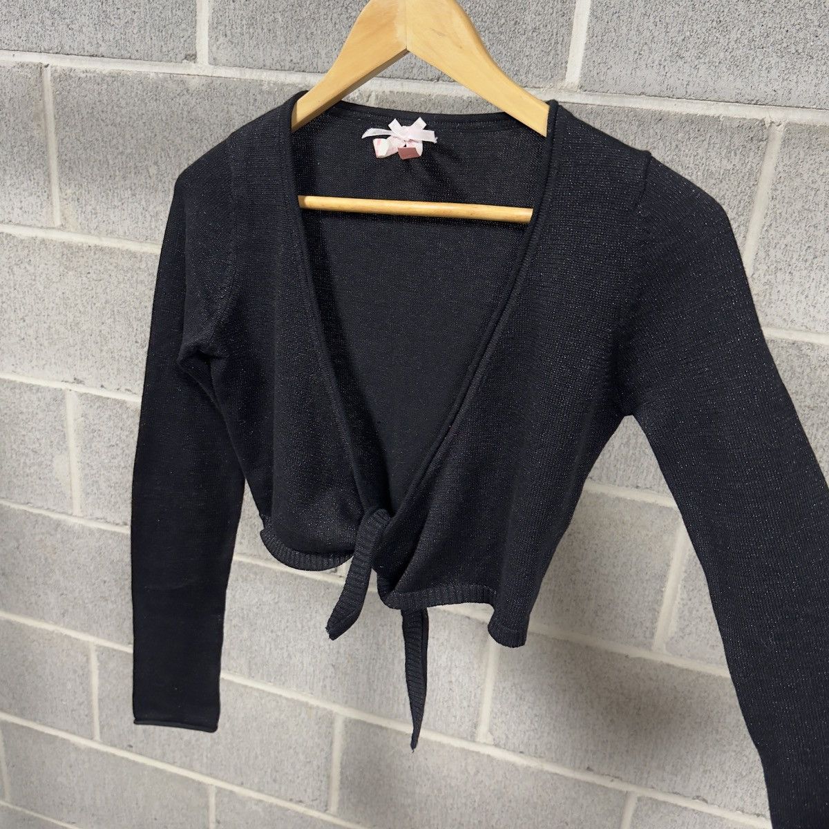 Vintage Metallic Cropped Tie Longsleeve Knit Shirt ERD Grunge Size XS / US 0-2 / IT 36-38 - 11 Thumbnail