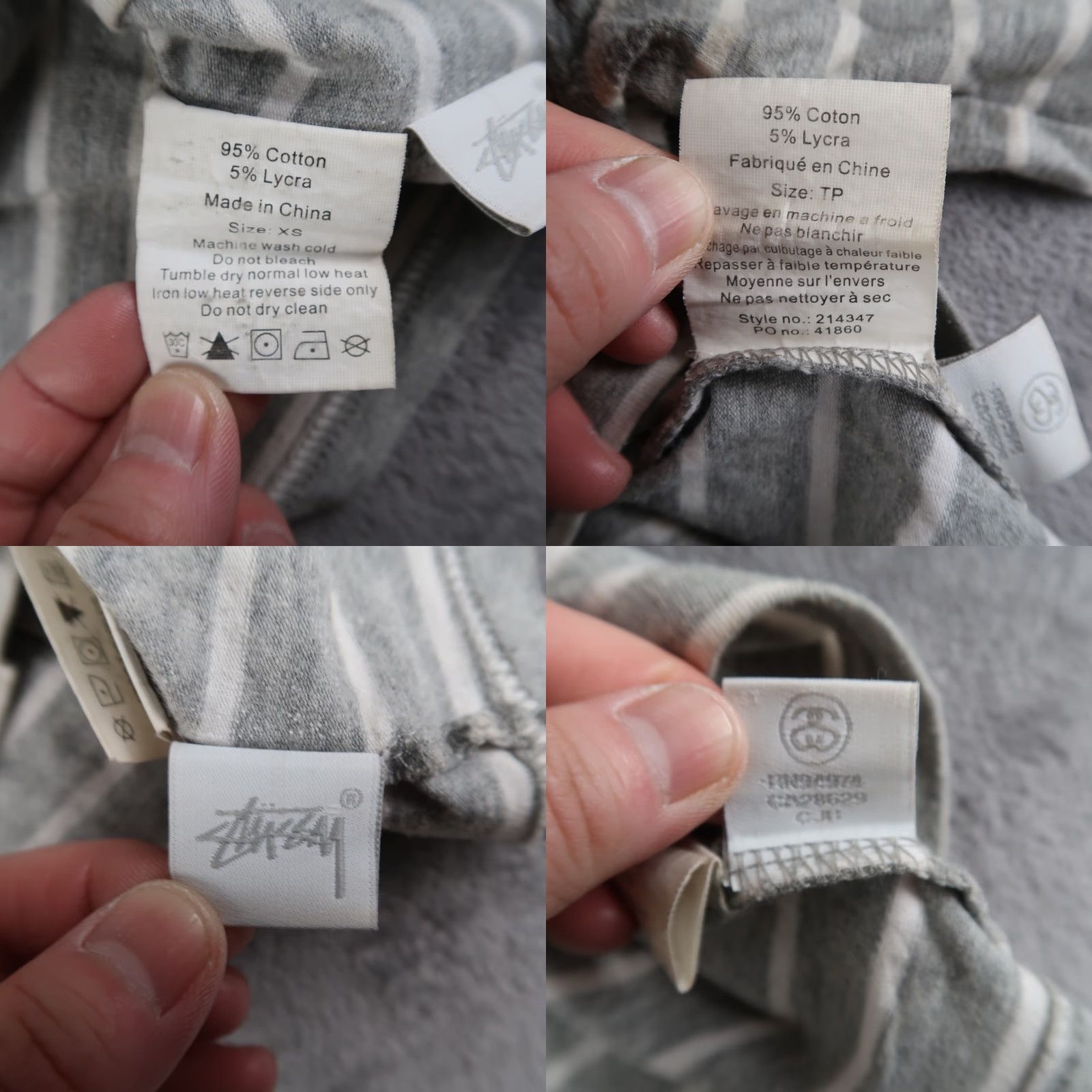 Vintage VINTAGE? STUSSY Cropped Long Sleeve T-Shirt Women XS Gray Embroidered Striped Knit Cotton Blend Shirt Ladies/ Womens? Size XS / US 0-2 / IT 36-38 - 9 Thumbnail
