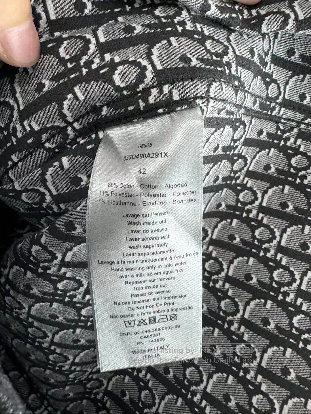 Dior Dior Black All-Over Lining Print Denim Shirt Jacket| Size US XS / EU 42 / 0 - 5 Thumbnail