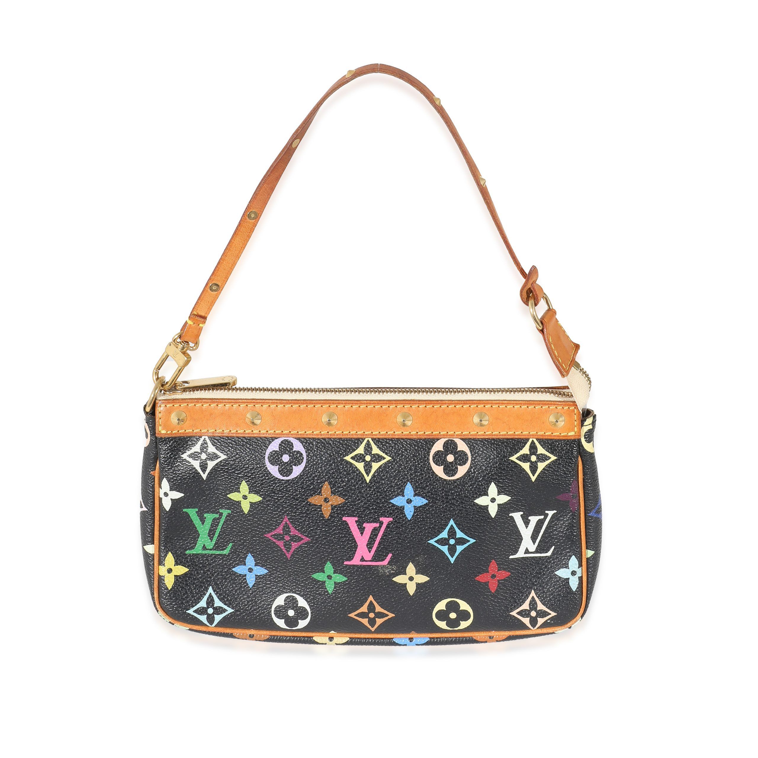 Louis Vuitton x Takashi Murakami Black Multicolor Canvas Pochette Accessories