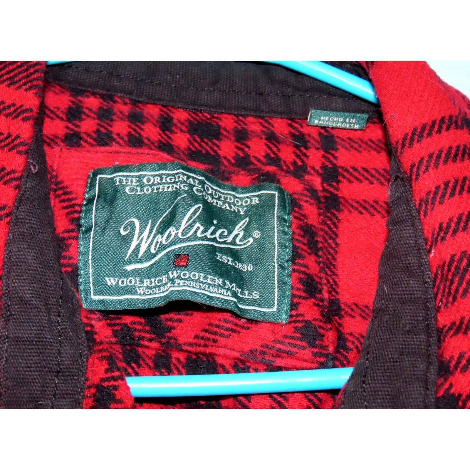 Vintage Woolrich Woolen Mills Shacket Plaid Flannel Jacket Red Mens XL Long Sleeve Button Collared Hand Warmer Pockets Size US XL / EU 56 / 4 - 4 Thumbnail