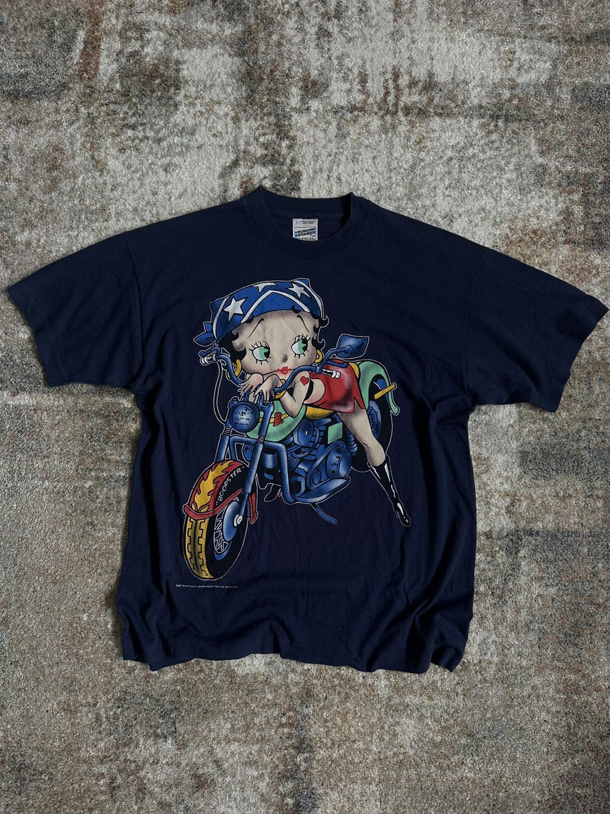 Cartoon Network × Vintage 🔥 Rare Betty Boops 1997 Boopster Biker Tee Size US L / EU 52-54 / 3 - 1 Thumbnail
