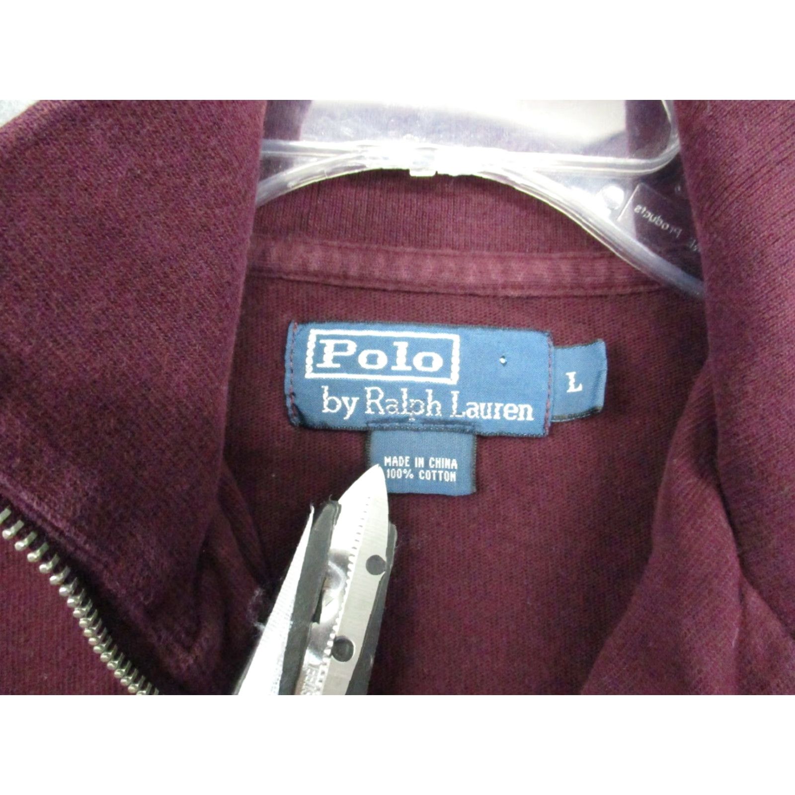 Polo Ralph Lauren Polo Ralph Lauren Sweater 1/4 Zip Long Sleeve Burgundy Red Cotton Knit Mock Neck Zip Regular L Men’s Size US L / EU 52-54 / 3 - 2 Thumbnail
