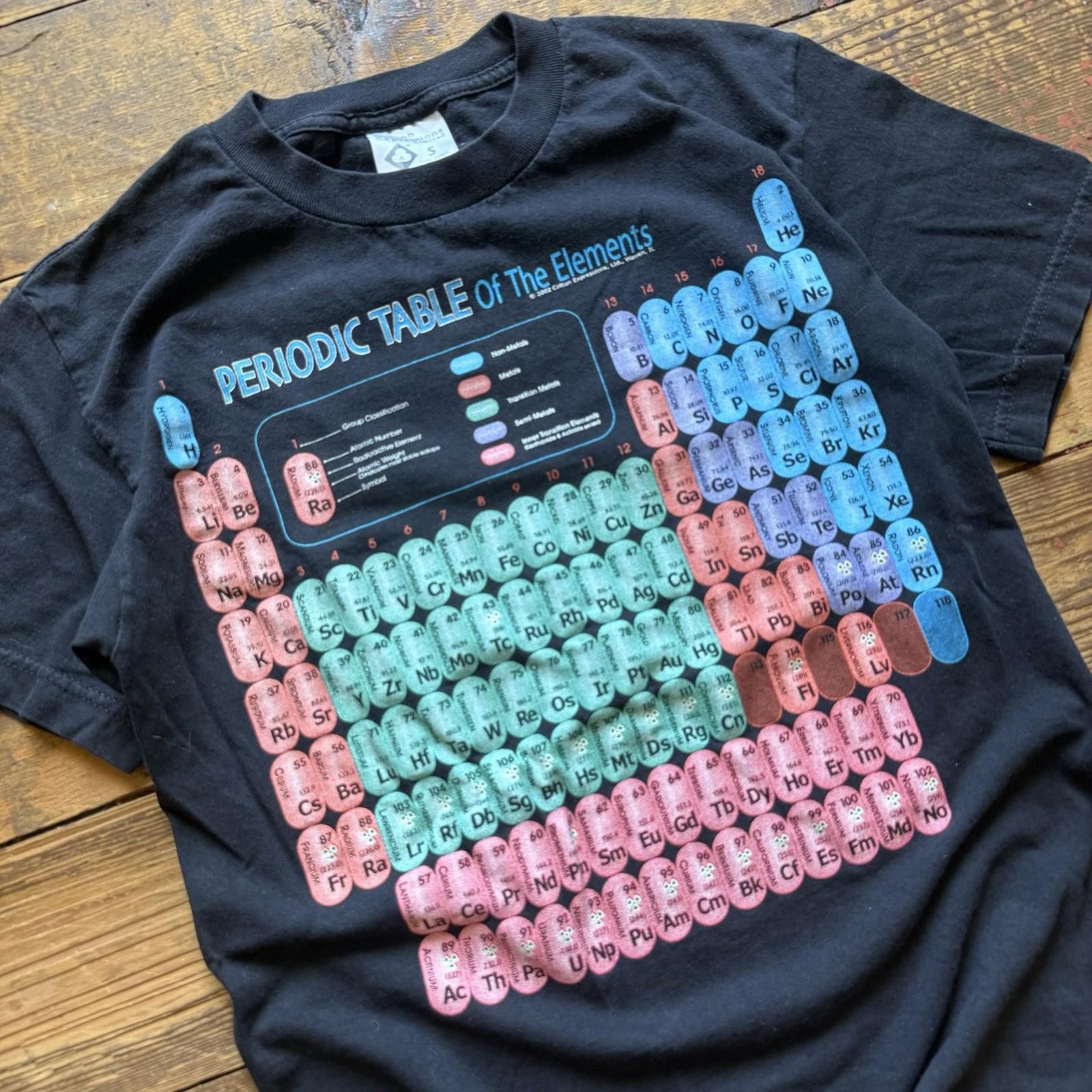Vintage Vintage Periodic Table of The Elements Shirt S Black 90s Size US S / EU 44-46 / 1 - 2 Thumbnail