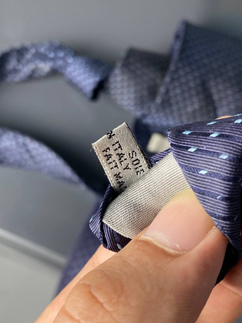 Dior Christian Dior Dot Navy Silk Tie Made In Italy Size ONE SIZE - 10 Thumbnail