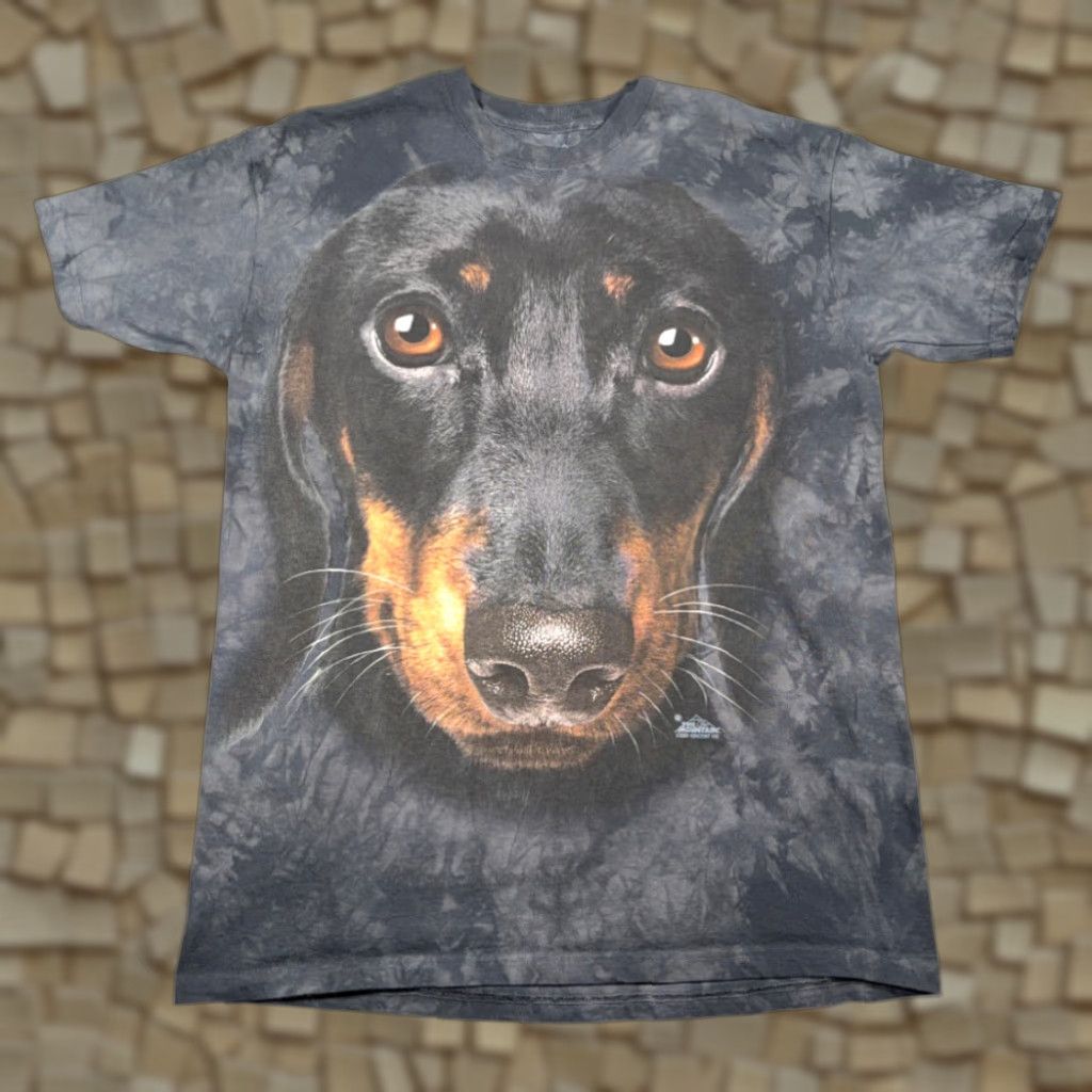 The Mountain VINTAGE Dog Shirt Adult LARGE Black Tie Dye Dachshund Lover The Mountain Vincent Hie Size US L / EU 52-54 / 3 - 1 Thumbnail
