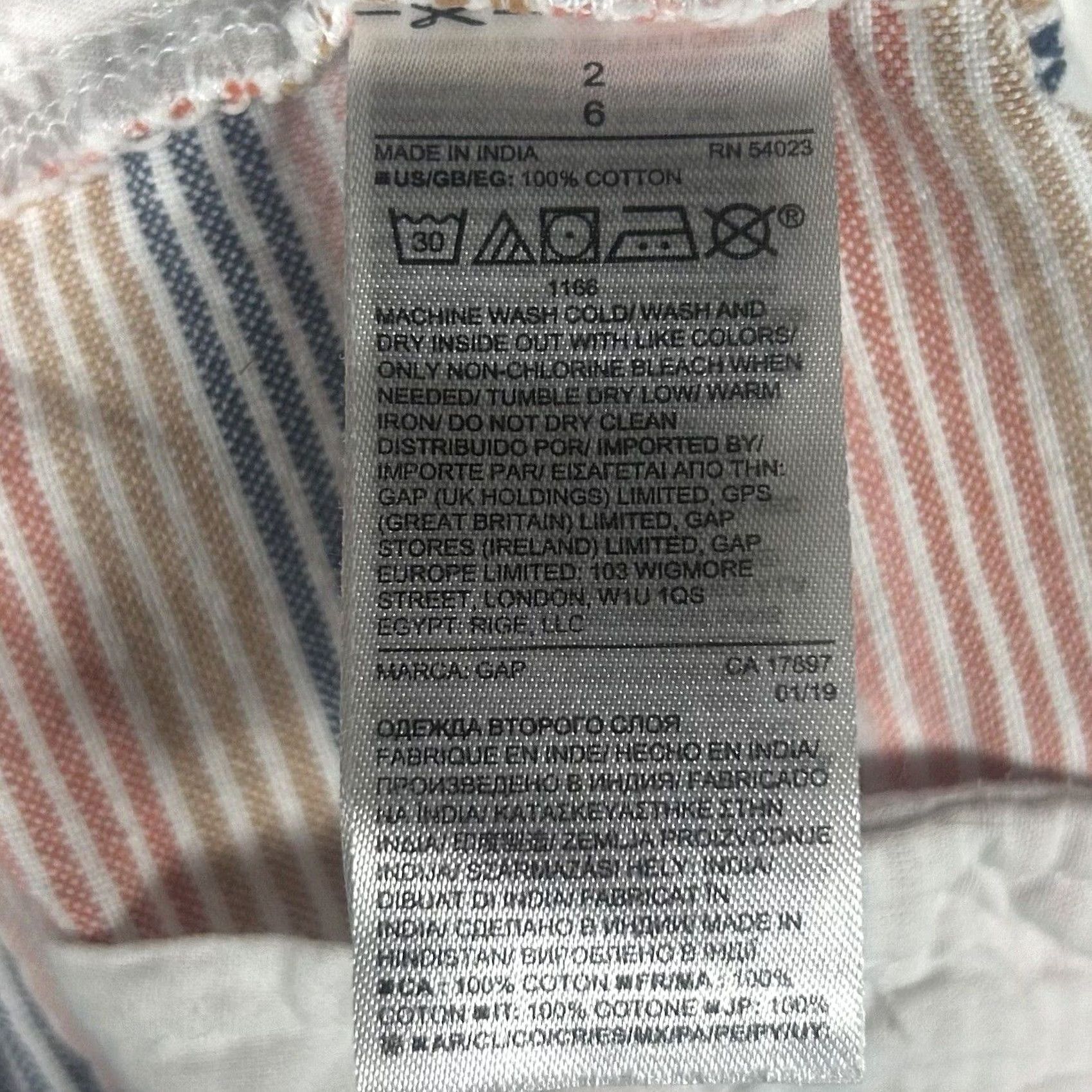 Gap Gap Shorts Womens 2 Pink City Size Striped Colorful Summer Mid Rise Flat Front Chino Size 26" / US 2 / IT 38 - 4 Thumbnail