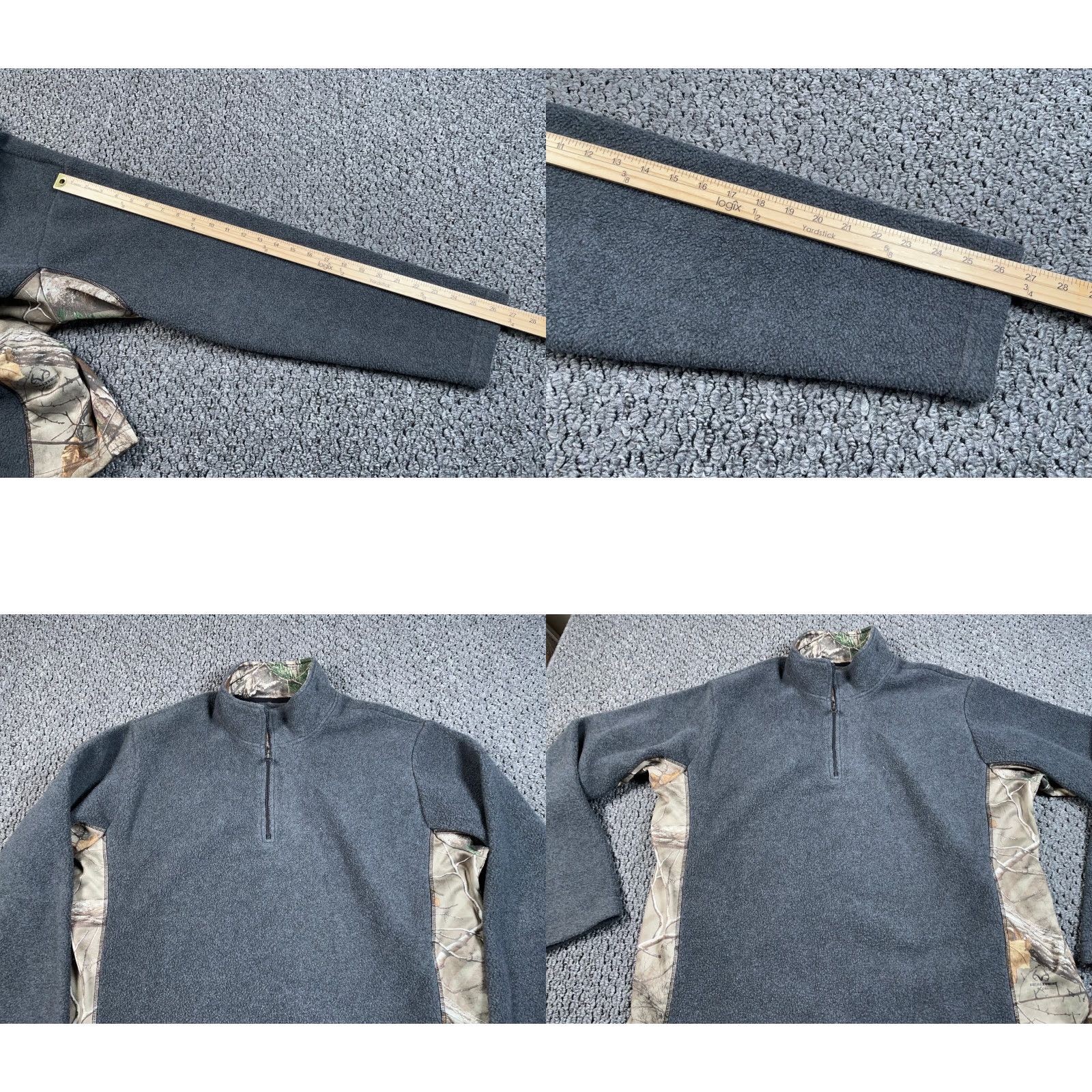 Realtree Gamehide Jacket Adult XL Gray Green RealTree Camouflage Camo 1/4 Zip Fleece Mens Size US XL / EU 56 / 4 - 8 Thumbnail