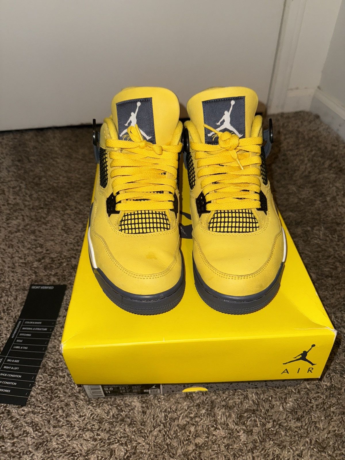 Jordan Brand Air Jordan 4 Retro “Lightning” 2021 Size US 9.5 / EU 42-43 - 2 Thumbnail