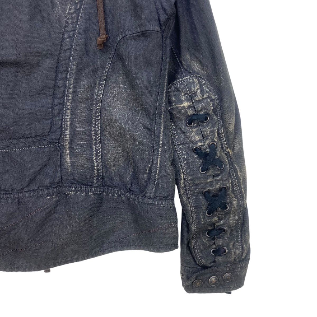 Marithe + Francois Girbaud MFG Distressed Design Lace Up Biker Style Jacket Size US S / EU 44-46 / 1 - 14 Thumbnail
