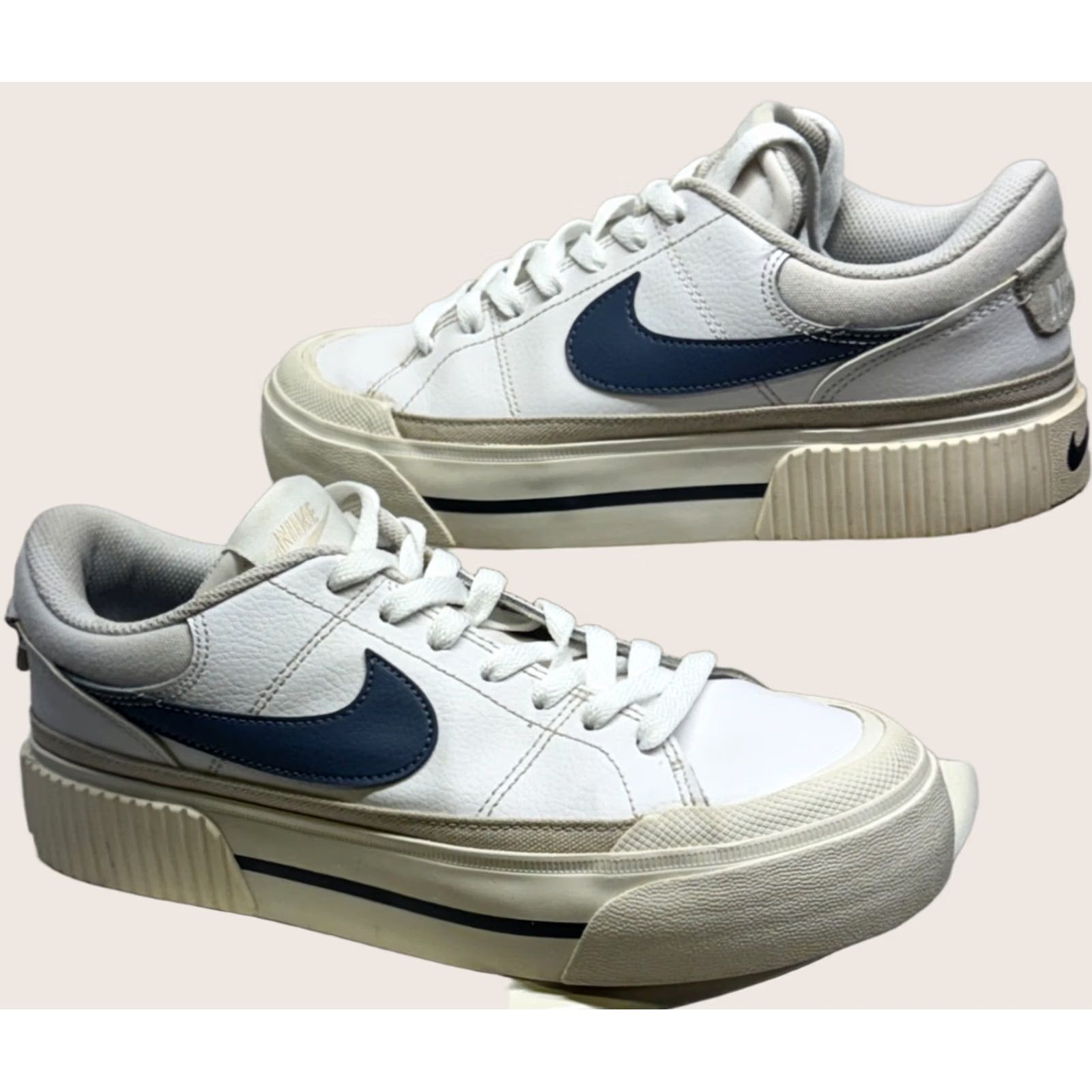Nike Nike Court Legacy Lift Sneakers Womens DM7590-104 White 39/8 Diffused Blue Comfort Classic Size US 8 / IT 38 - 1 Thumbnail
