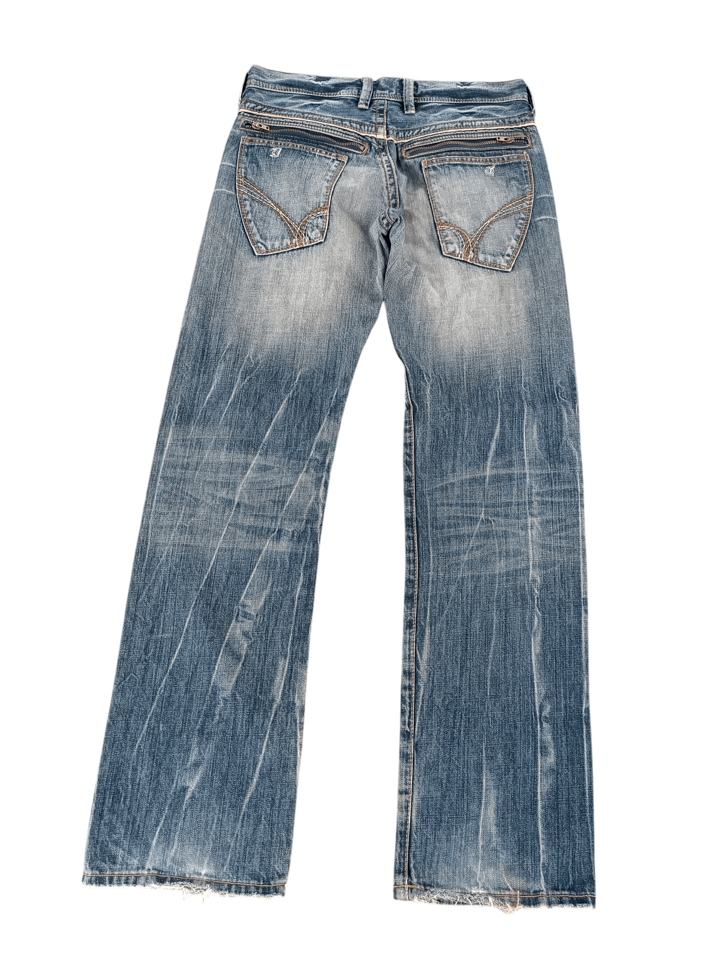 Japanese Brand 💥Flare💥90s Back Number Distress Ripped Jeans Faded Size US 32 / EU 48 - 16 Thumbnail