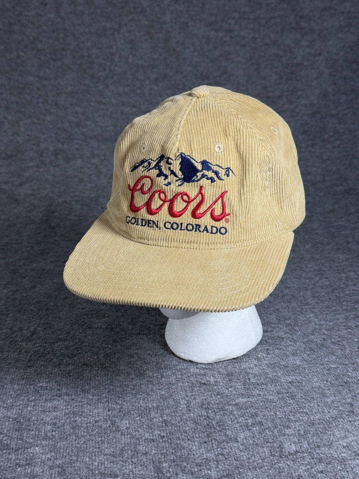 Vintage Coors Corduroy Relaxed Fit Trucker Snapback Hat Tan Size ONE SIZE - 1 Thumbnail