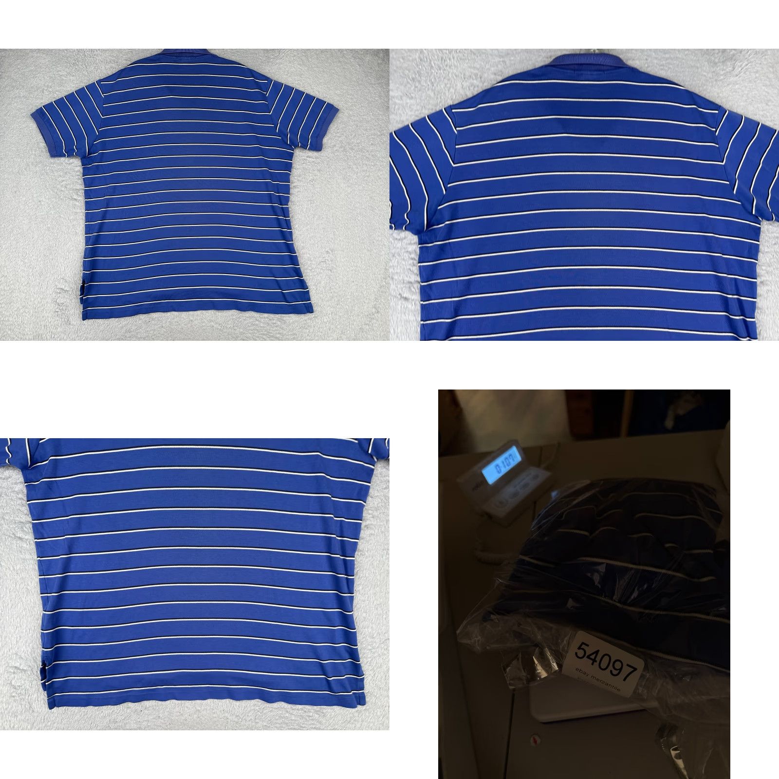 Ralph Lauren VINTAGE Ralph Lauren Polo Shirt Men XL Blue Striped 100% Cotton Slim Fit Polo 70s Theme Mens Size US XL / EU 56 / 4 - 9 Thumbnail