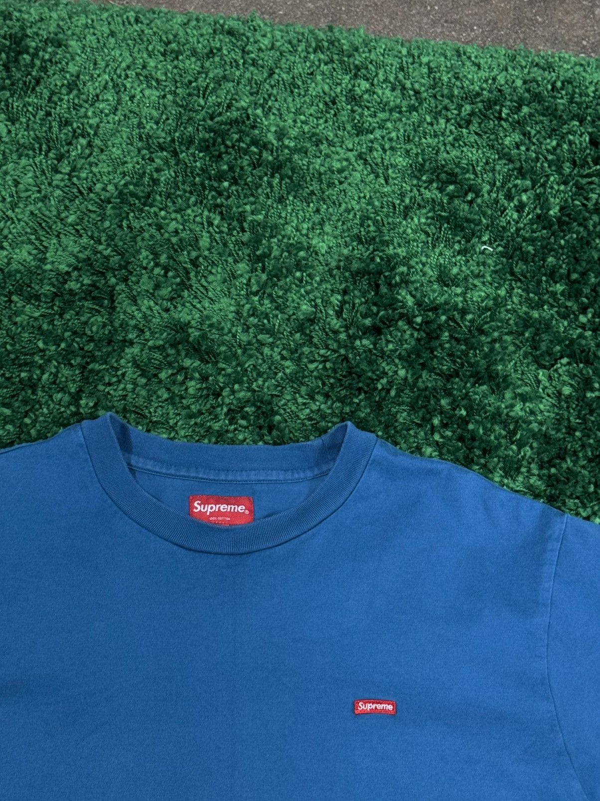 Supreme Supreme Mini Box Logo Blue Slate Tee Medium Cut + Sewn Size US M / EU 48-50 / 2 - 2 Thumbnail