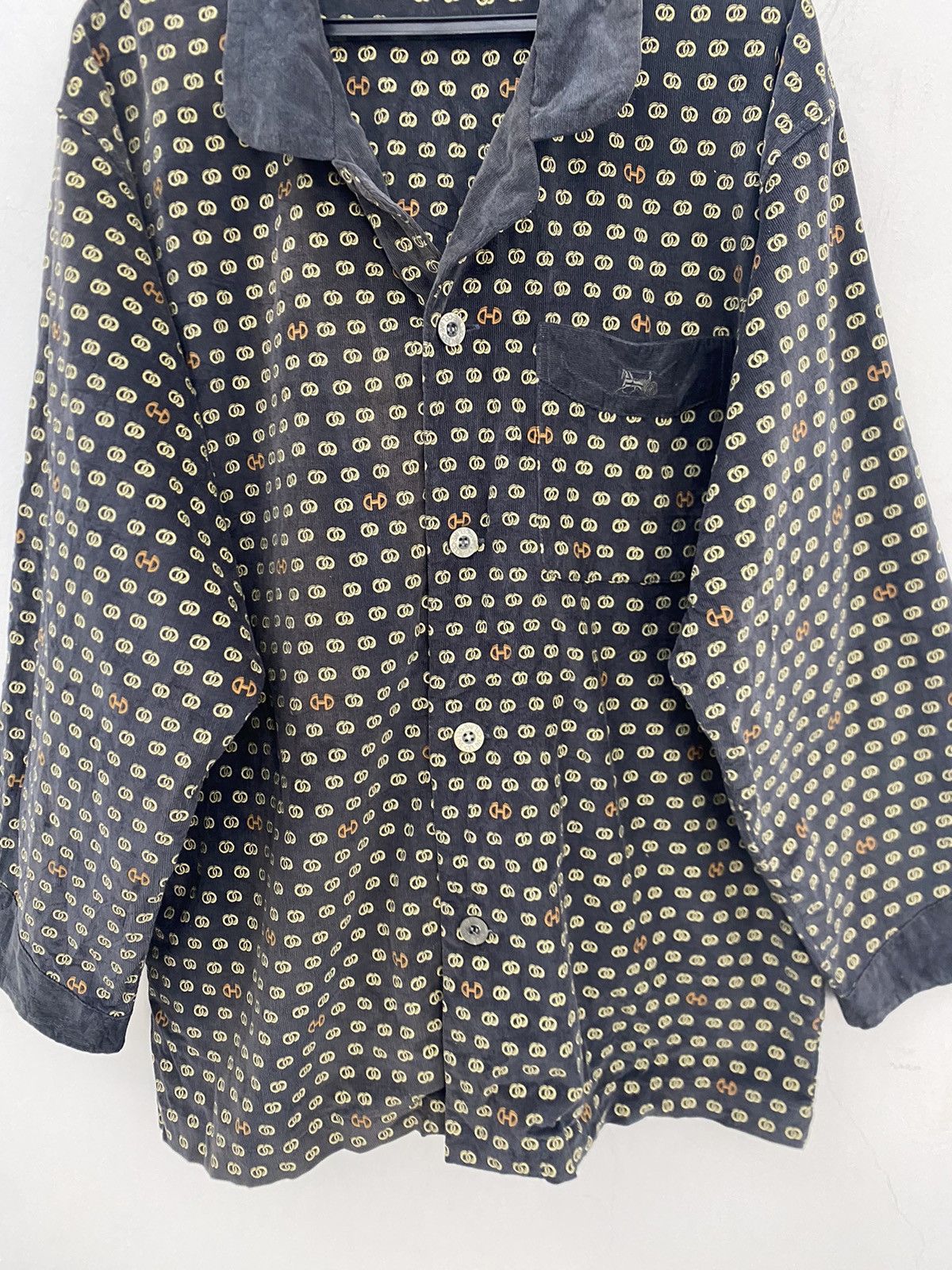 Celine × Vintage 🔥GRAIL Celine Monogrammed Overprint Corduroy Luxury Pyjamas Size US L / EU 52-54 / 3 - 4 Thumbnail