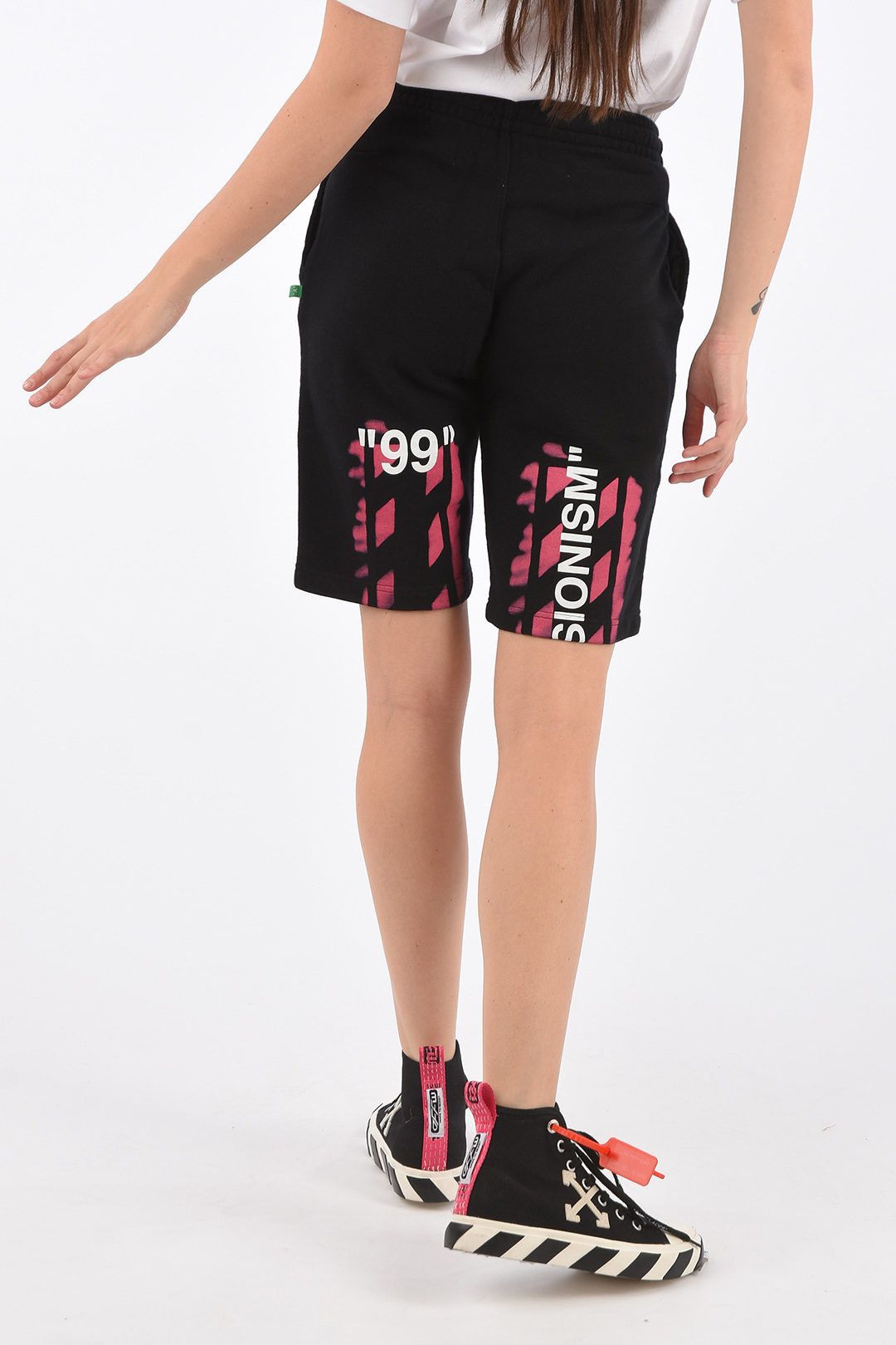 Off-White Black Impressionism Diag Stencil Sweatshorts Size 28" / US 6 / IT 42 - 2 Thumbnail