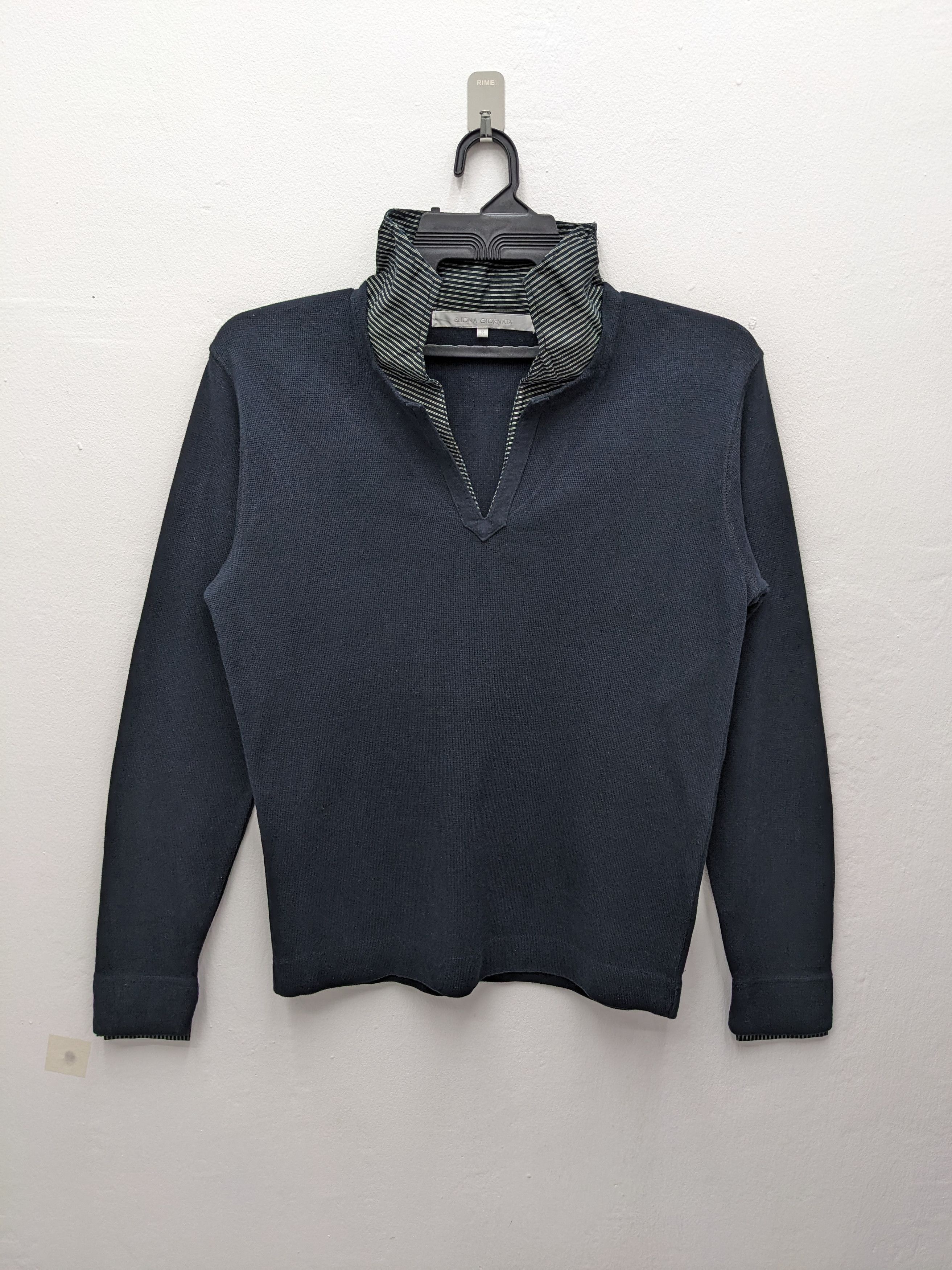 GOSTAR DE FUGA BUONA GIORNATA Knit Jumper with Striped High Collar Size US S / EU 44-46 / 1 - 2 Thumbnail