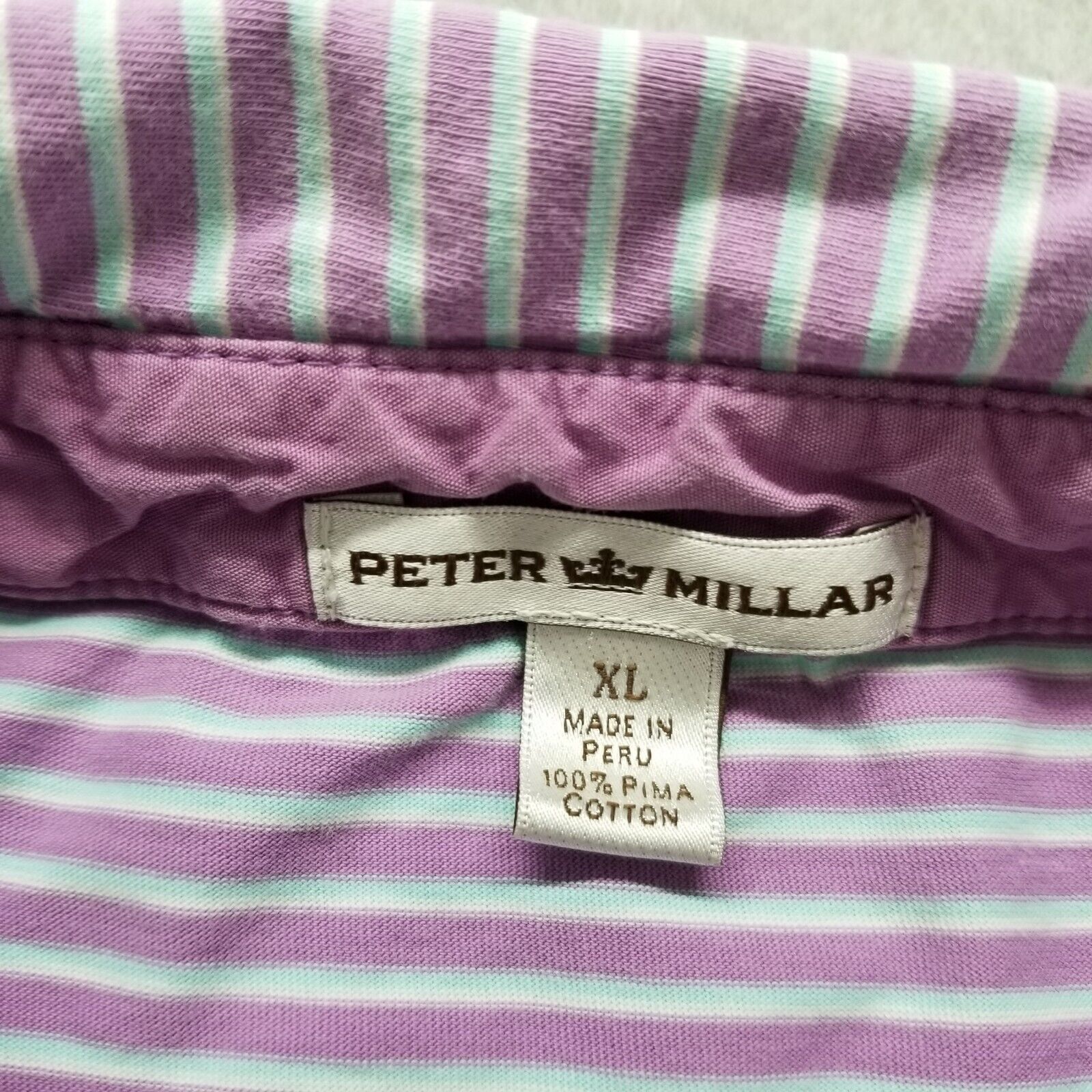 Peter Millar Peter Millar Polo Shirt Men XL Striped Button Up Pocket Size US XL / EU 56 / 4 - 4 Thumbnail