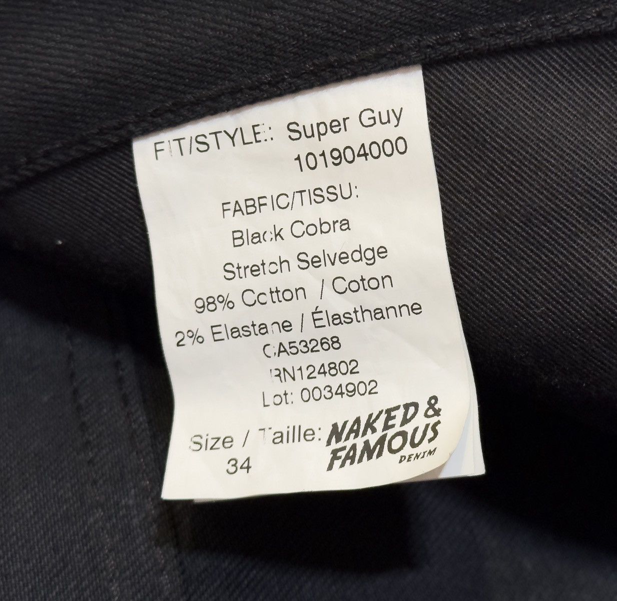 Naked & Famous Naked & Famous Super Guy Black Cobra selvedge denim jeans Size US 34 / EU 50 - 10 Thumbnail