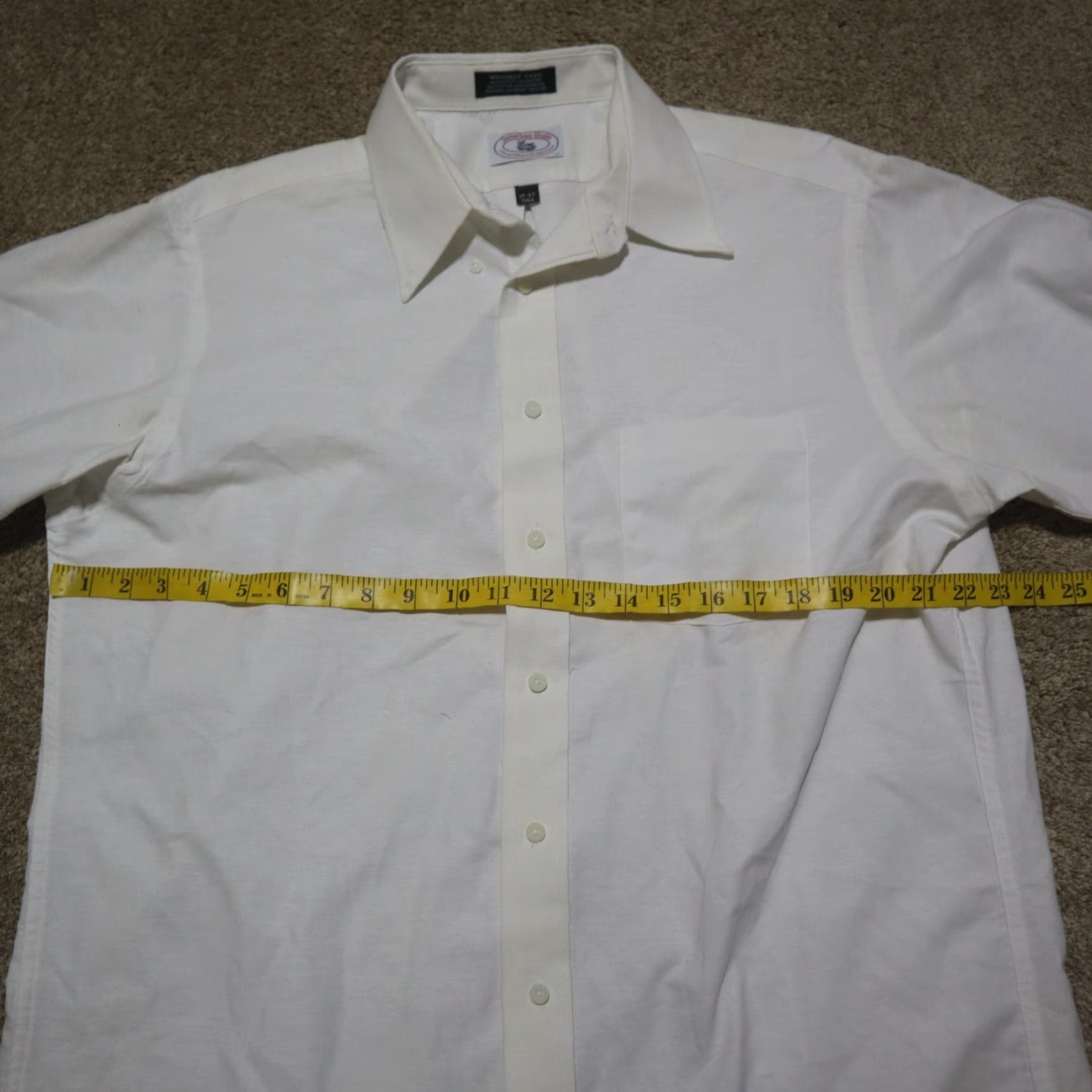 Vintage Jonathan Quale Solid White Button-Up Dress Shirt 17 Tall Adult Men's Shirt White Mens Size 46R - 4 Thumbnail