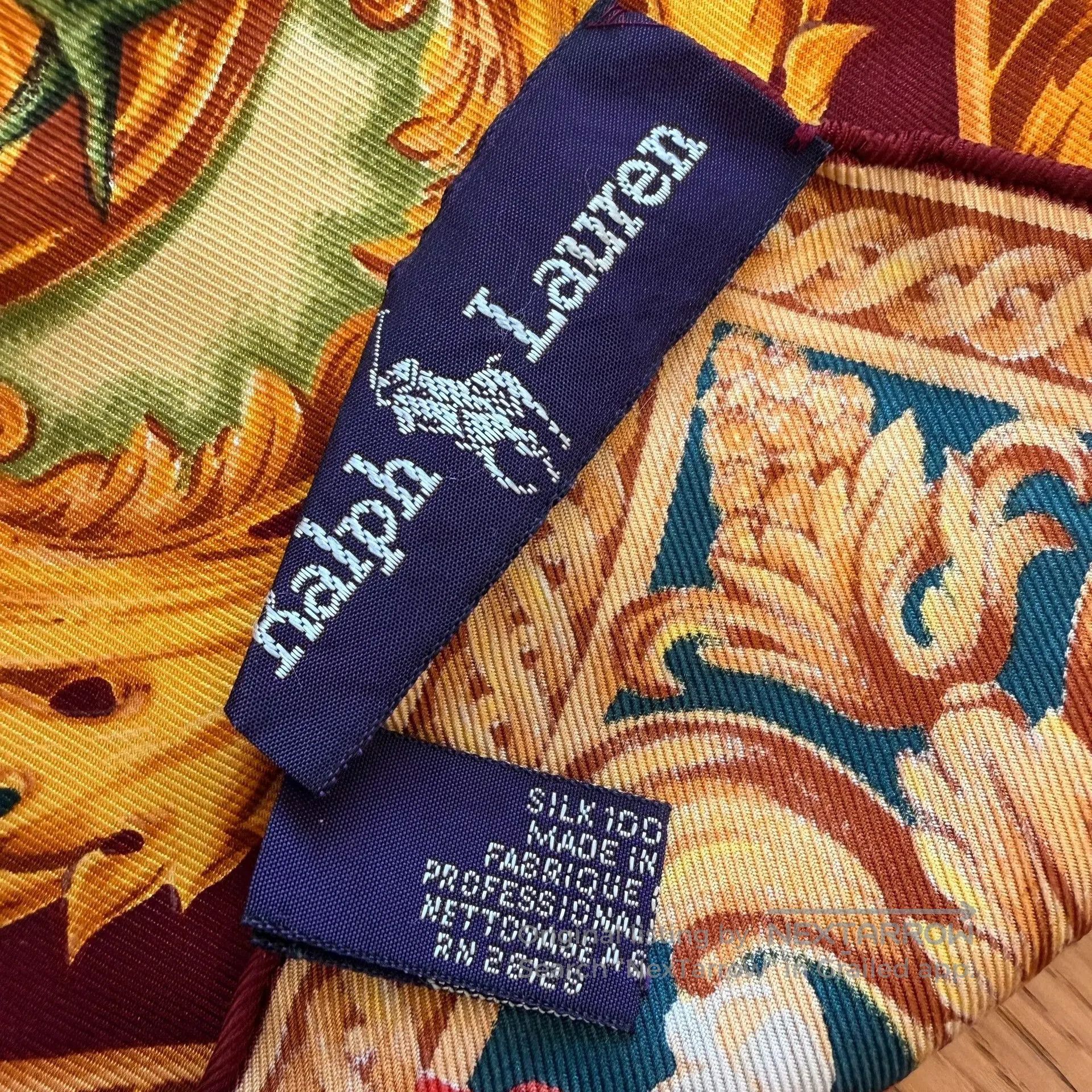 RLX Ralph Lauren Vintage RL Purple Label Silk Scarf. Size ONE SIZE - 7 Thumbnail