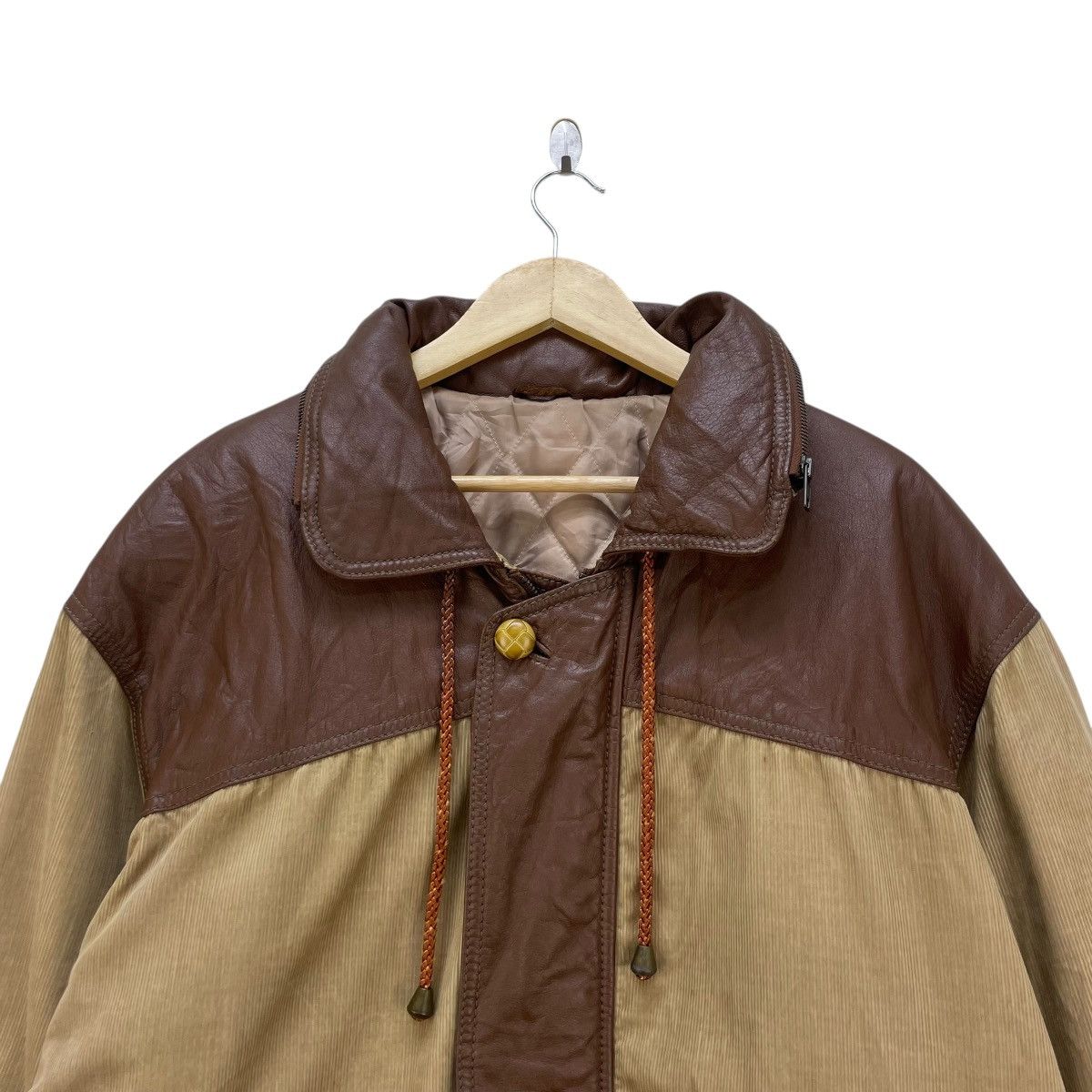 Issey Miyake 💥Vintage Monsieur Paris Corduroy Leather Jacket Size US L / EU 52-54 / 3 - 3 Thumbnail