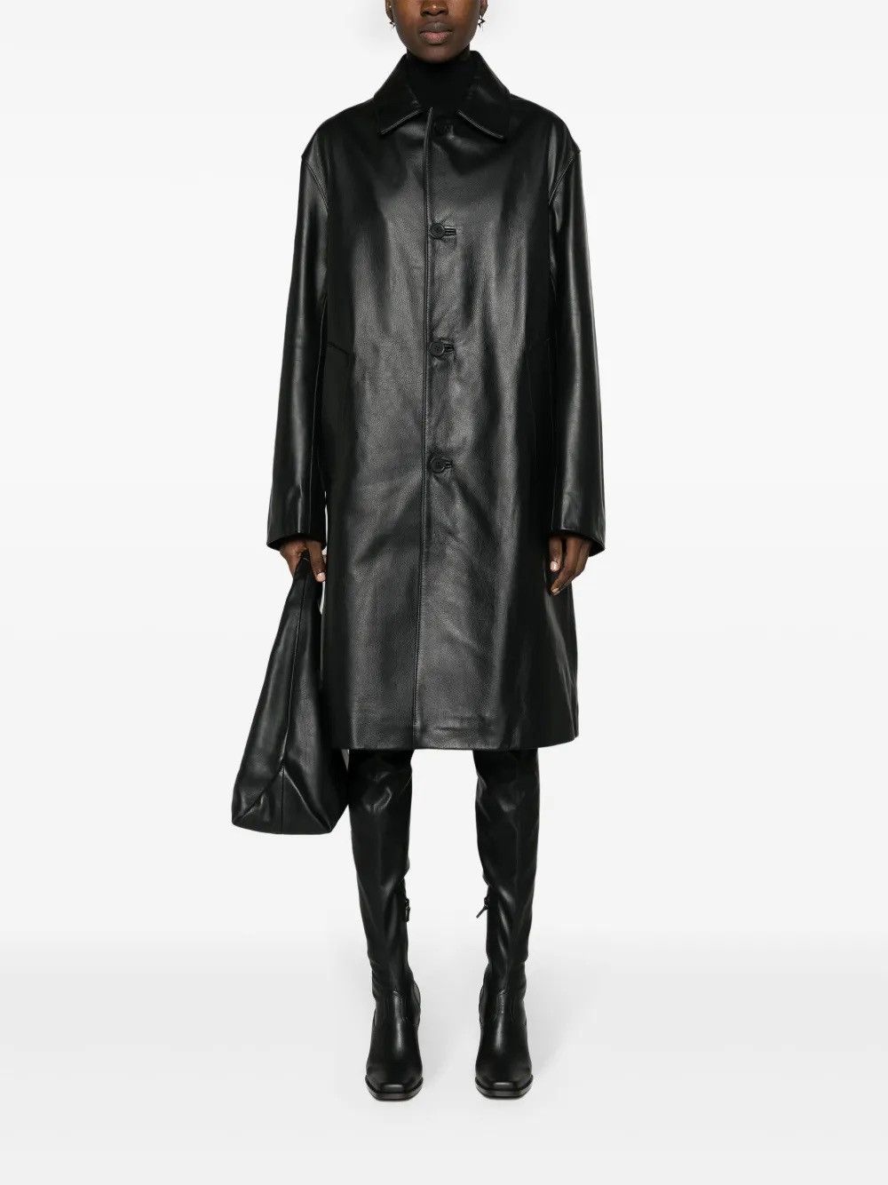 Sandro Sandro Long Leather Coat medium Size M / US 6-8 / IT 42-44 - 1 Thumbnail