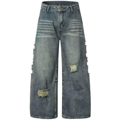 VIBE punk damaged flared ripped jeans Size US 32 / EU 48 - 1 Preview