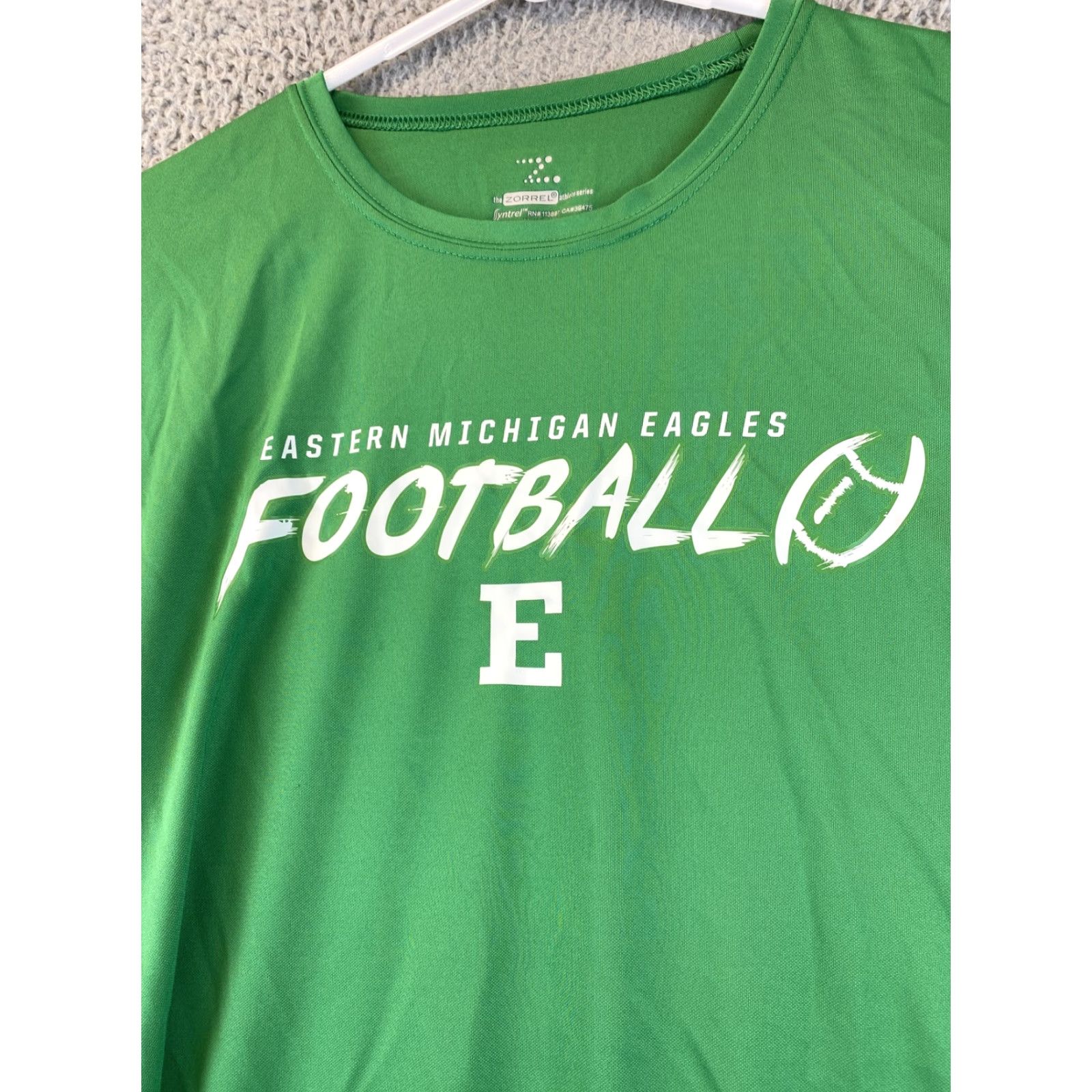 Vintage Eastern Michigan University Zorrel T-Shirt Mens 2XL Green Sports Logo Crew Neck Size US XXL / EU 58 / 5 - 2 Thumbnail
