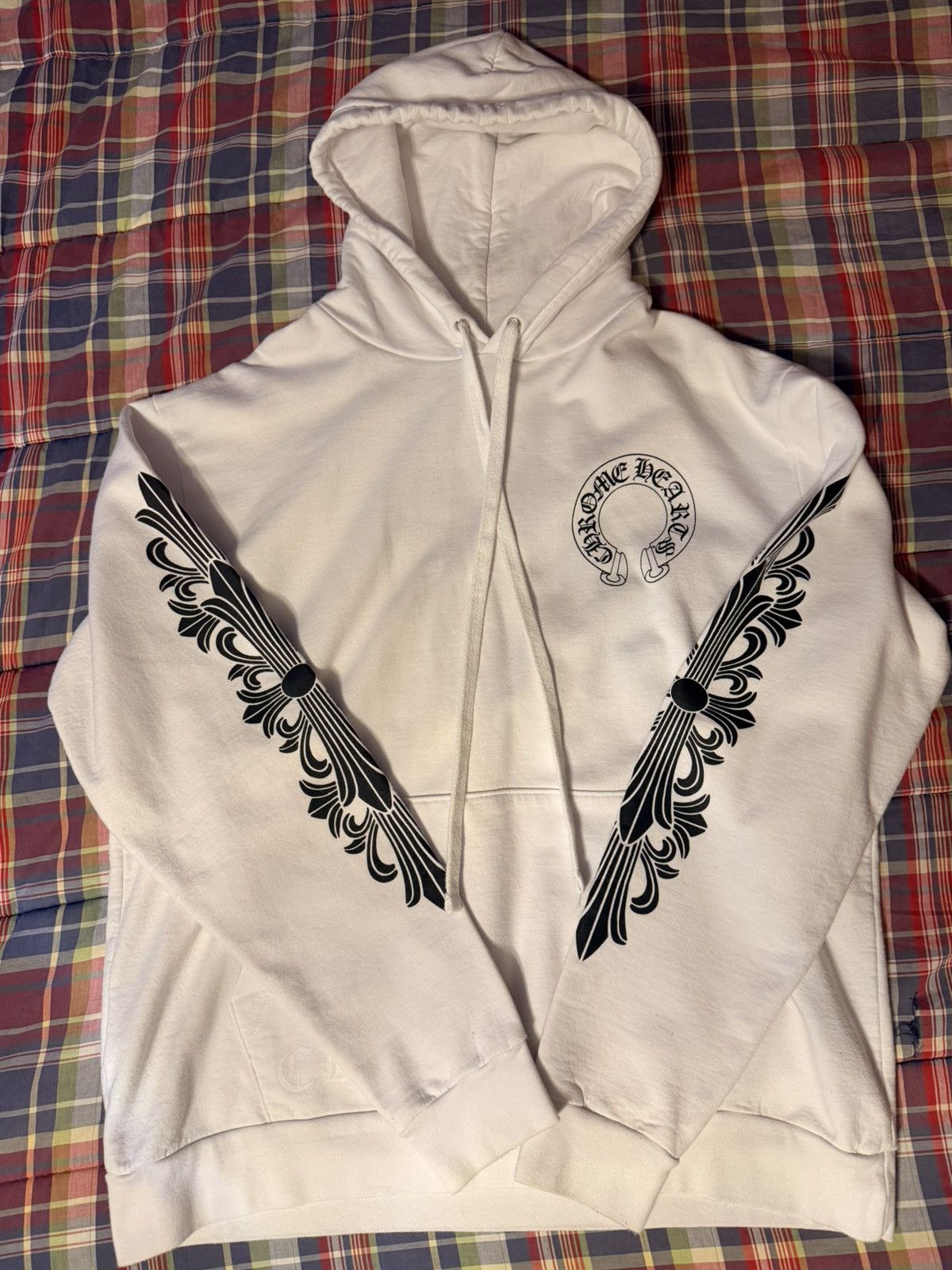 Chrome Hearts Floral Horseshoe Hoodie White