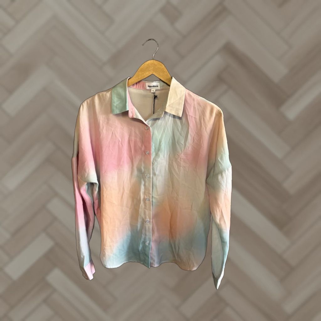 superdown Superdown Button-Up Shirt Multicolor Long Sleeve Womens Small NWT Tie Dye Cap? Size S / US 4 / IT 40 - 1 Thumbnail