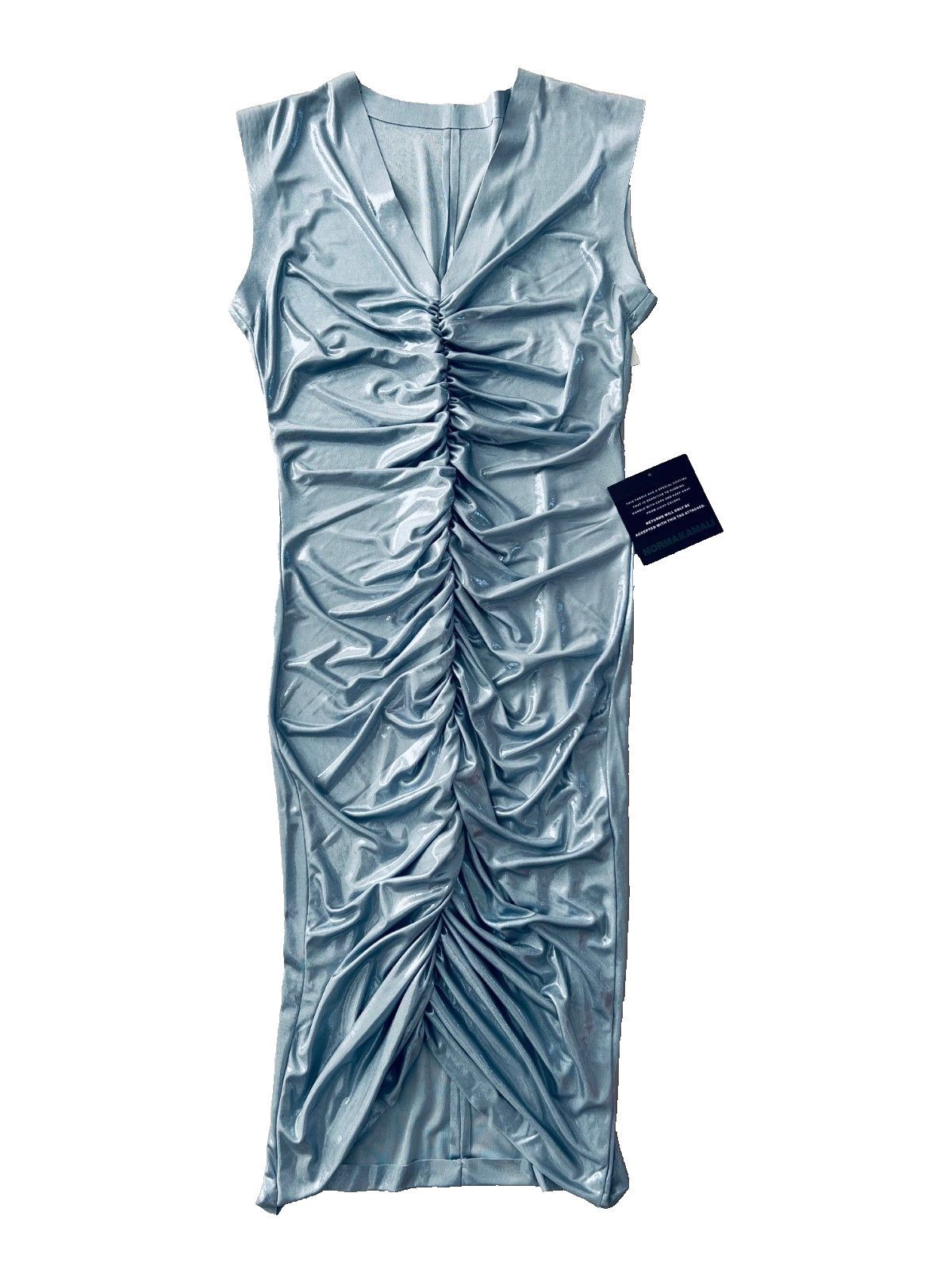 Norma Kamali Norma Kamali Ruched Shirred Dress Misty Blue ( M/38 ) Size M / US 6-8 / IT 42-44 - 4 Thumbnail