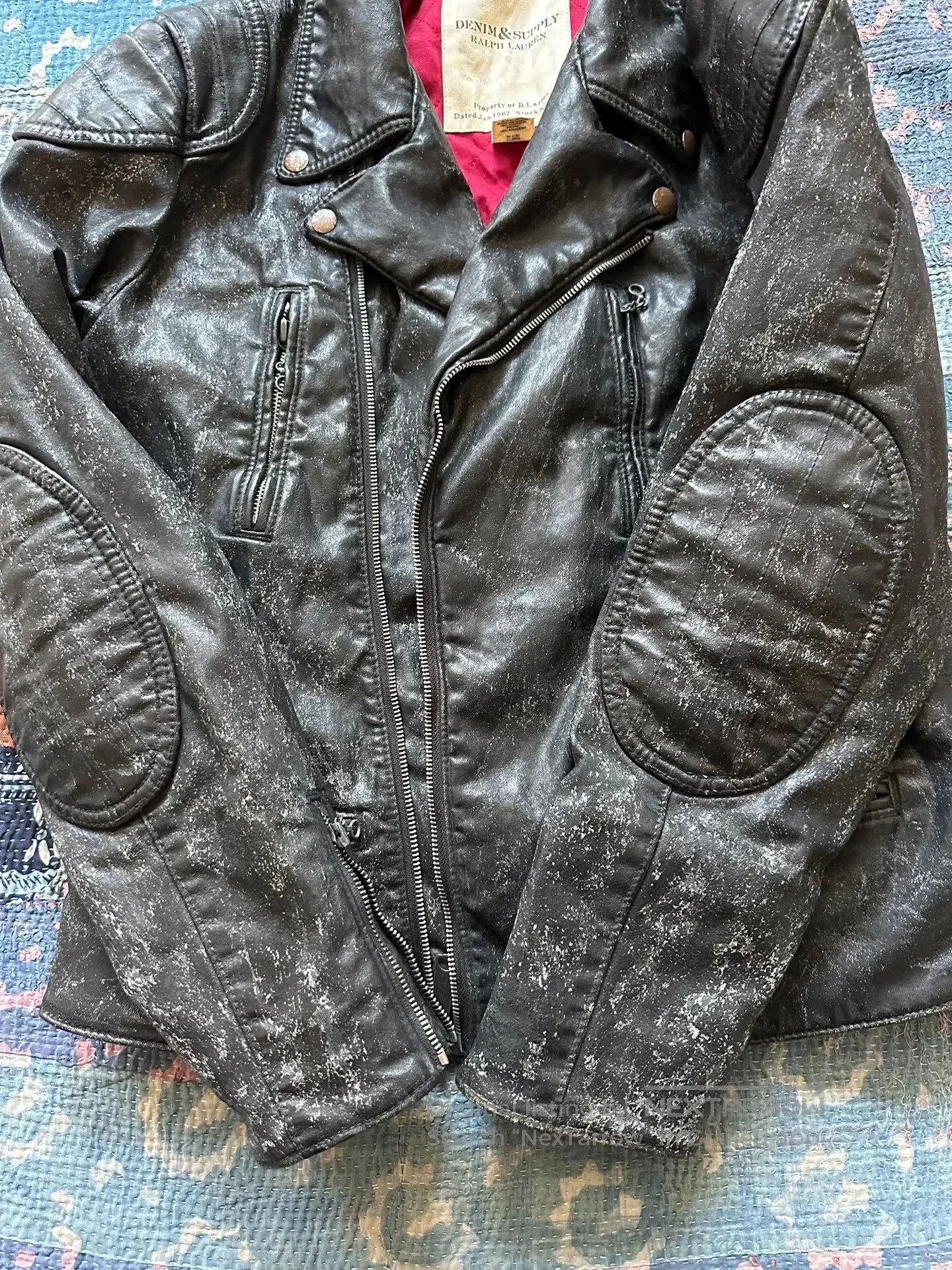 RRL Ralph Lauren distressed denim printed tiger jacket. Size US L / EU 52-54 / 3 - 9 Thumbnail