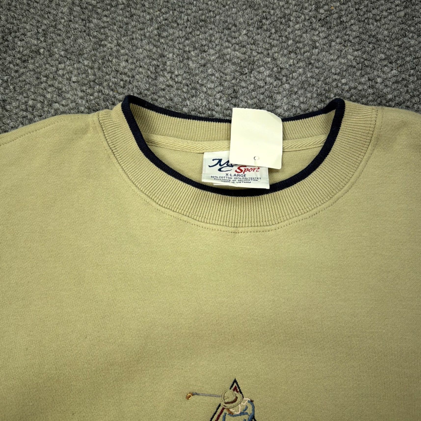 Vintage VINTAGE Mc Sport Sweatshirt Mens XL Khaki Argyle Crewneck Golf Pullover Graphic Print Embroidered Knit Cotton Polyester Sports Muscled? Size US XL / EU 56 / 4 - 4 Thumbnail