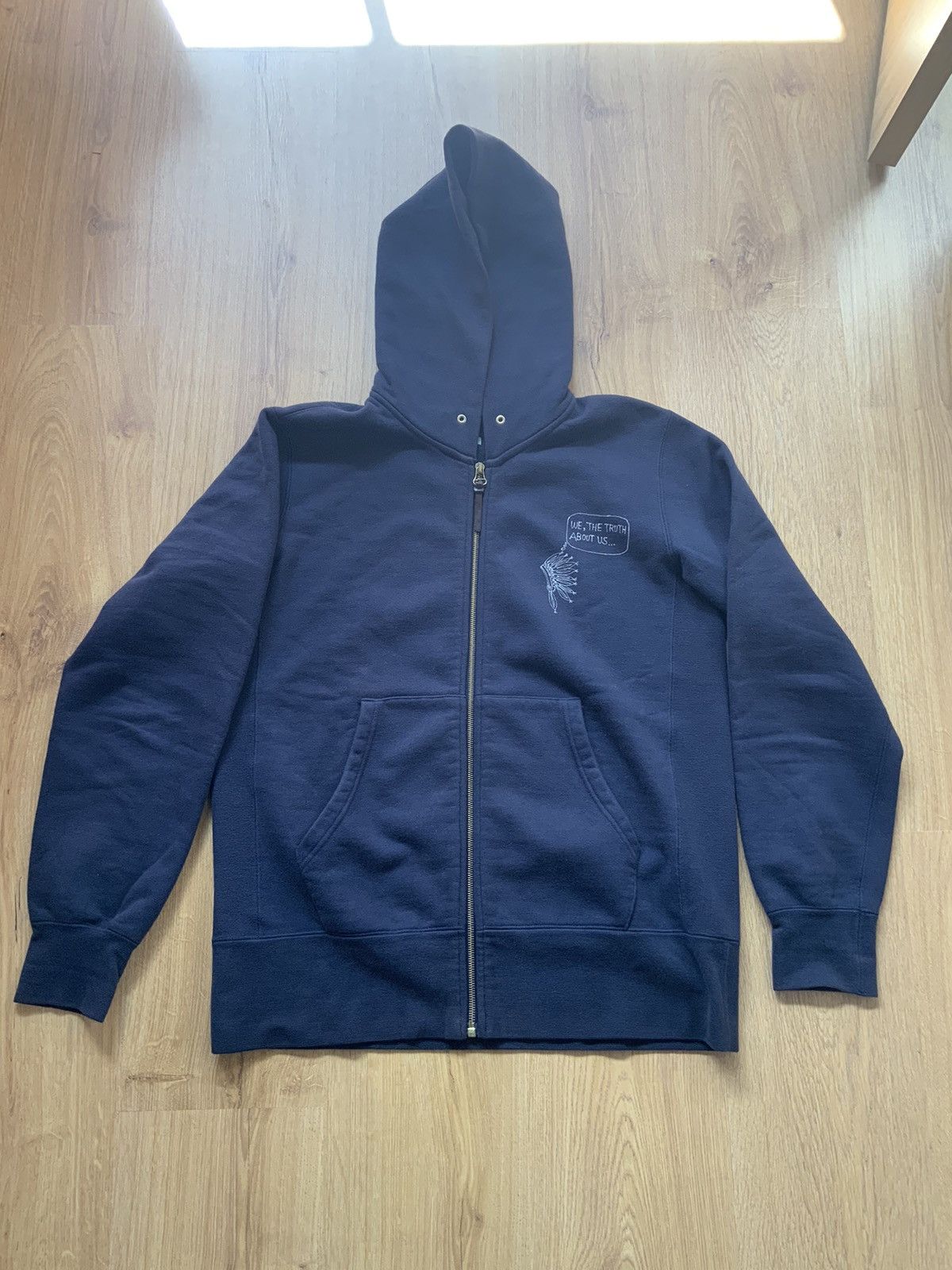 image of Visvim Full Zip Heavy Hoody Sweatshirt in Navy, Men's (Size XL)