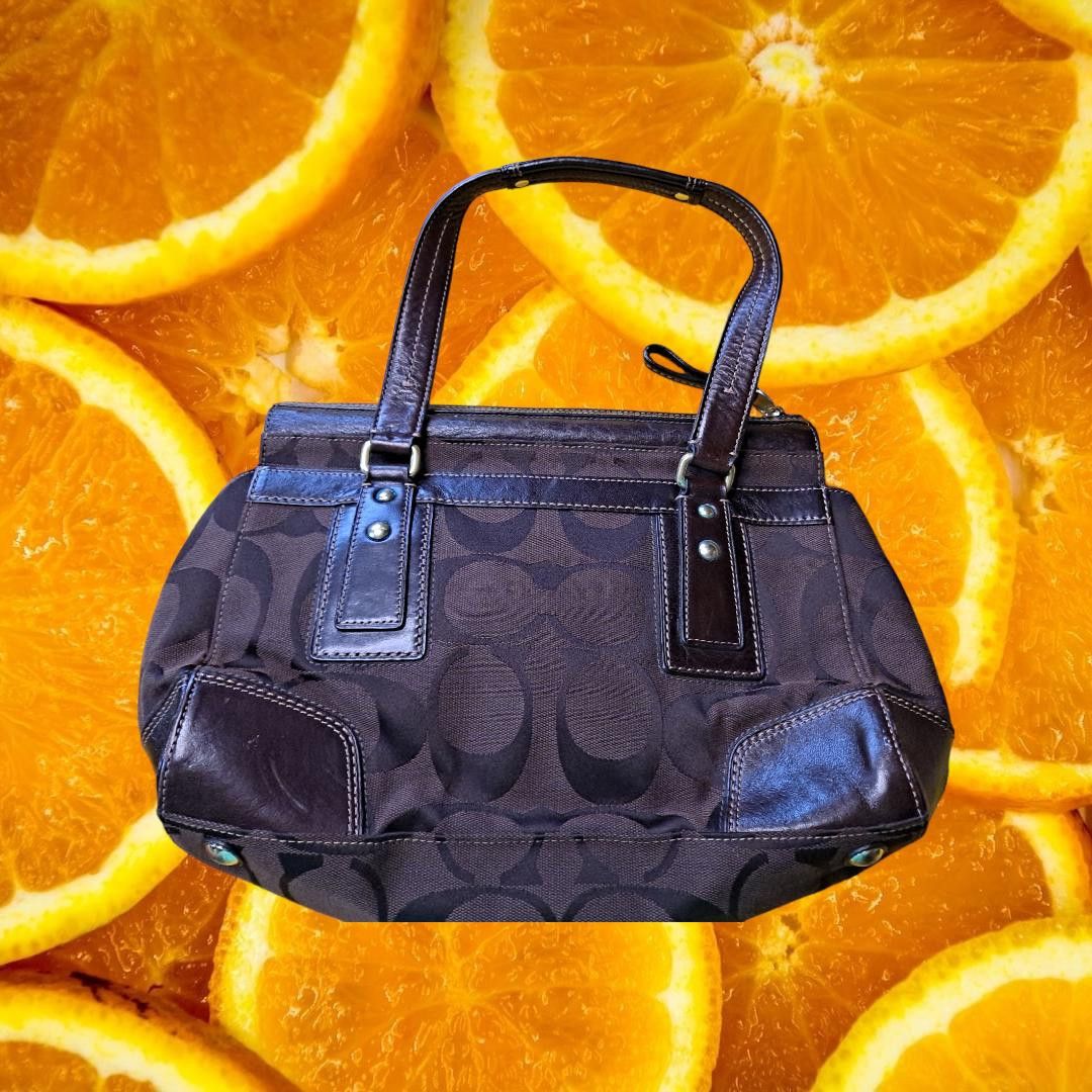 Coach Coach Hampton Handbag Signature #D0773-11071 Dark Chocolate Size ONE SIZE - 5 Thumbnail
