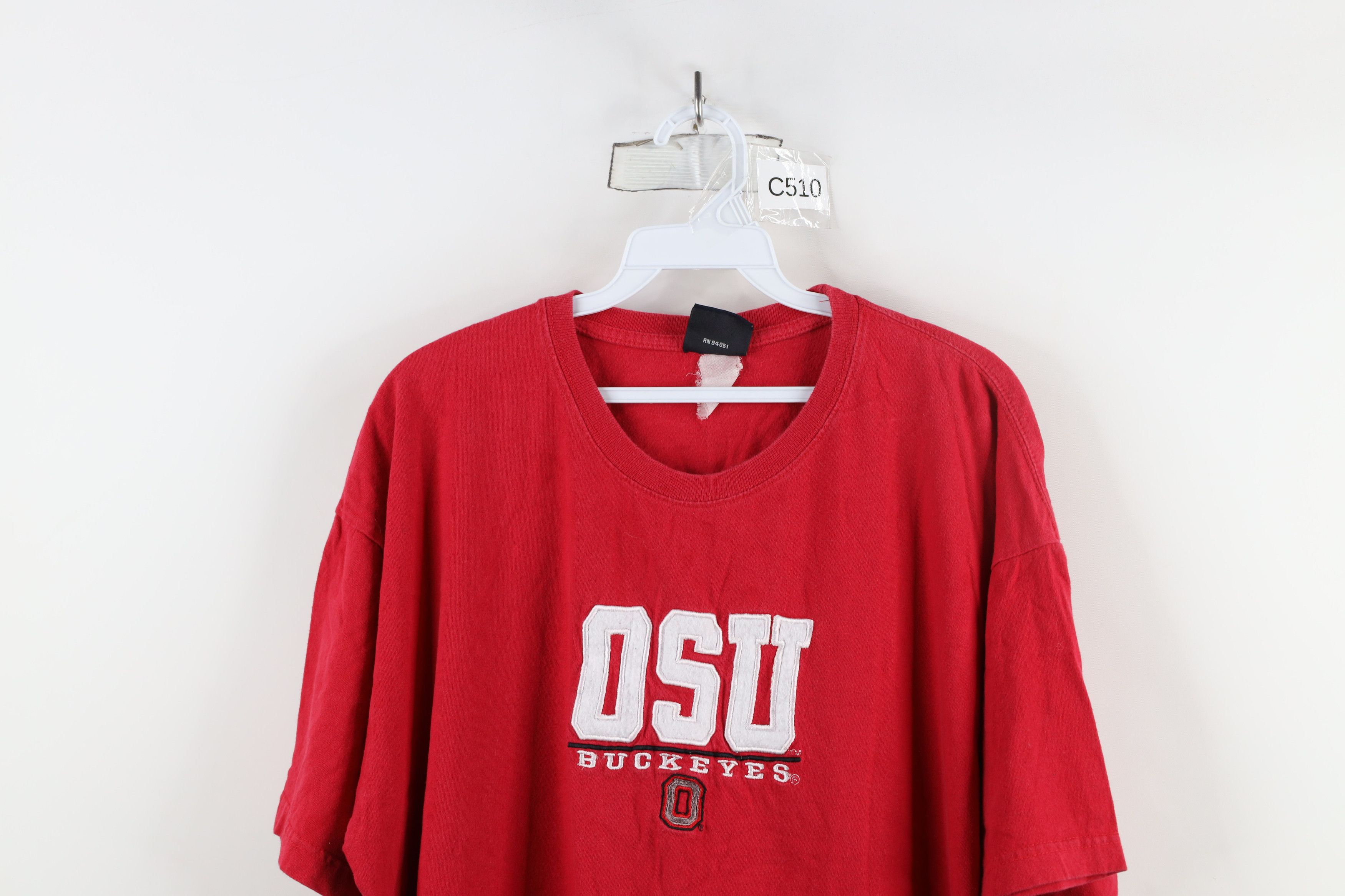 Vintage Vintage 90s Spell Ohio State University Football T-Shirt Red Size US XL / EU 56 / 4 - 2 Thumbnail
