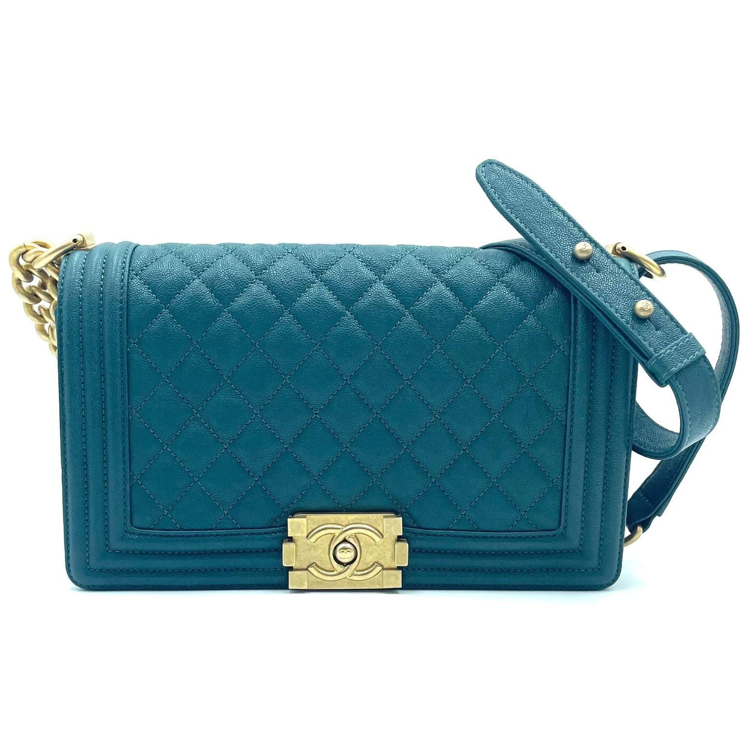 Chanel Chanel Boy Chanel Chain Shoulder Bag Caviar Skin (Grained Calf) Green Gold Hardware Size ONE SIZE - 1 Thumbnail